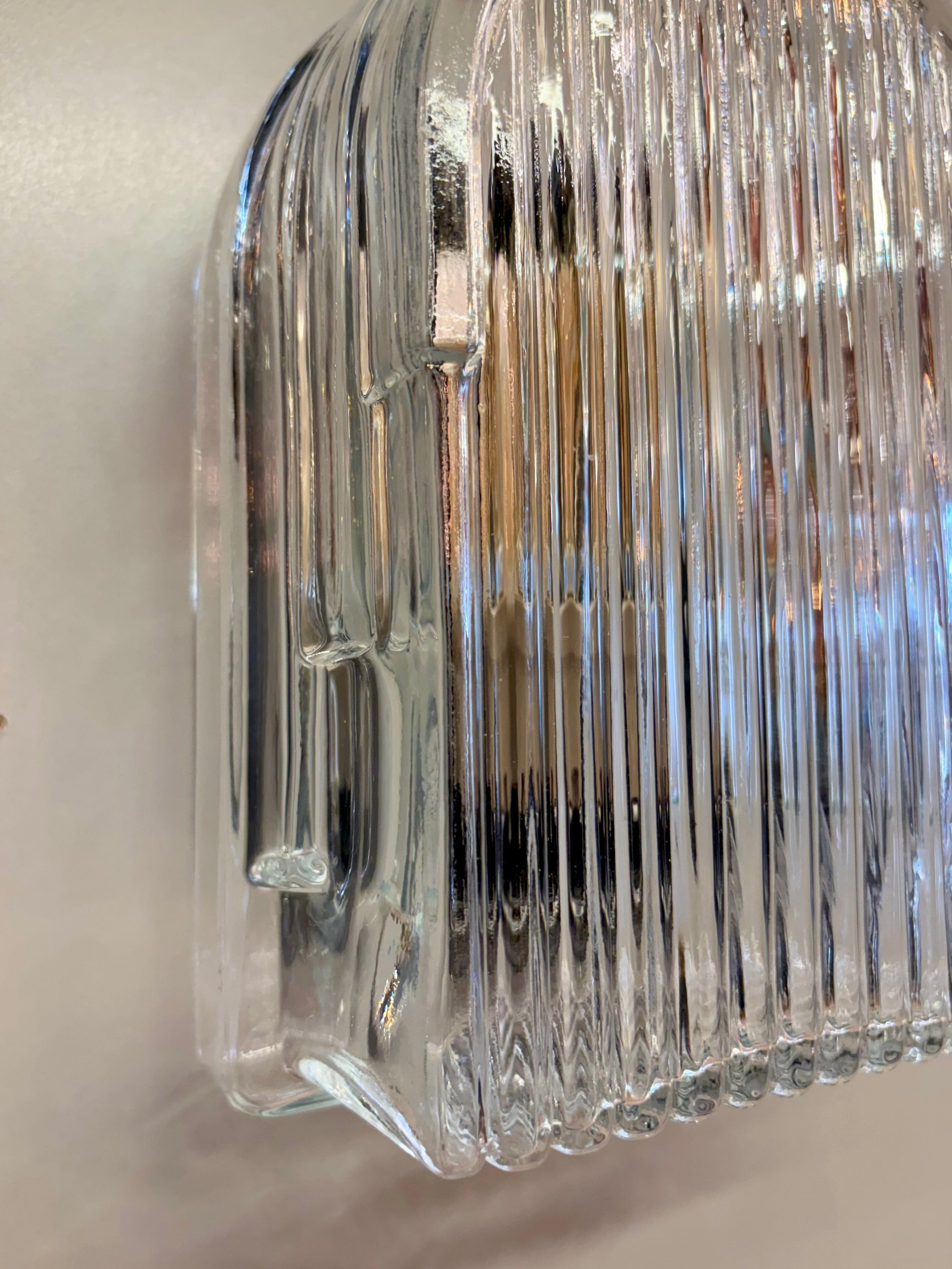 Arel Lighting ALTONA Art Deco Outdoor Wall Sconce, Warm Rectangular Glass Lighting for Exterior and Bathroom, IP44 Rated Moisture Resistant