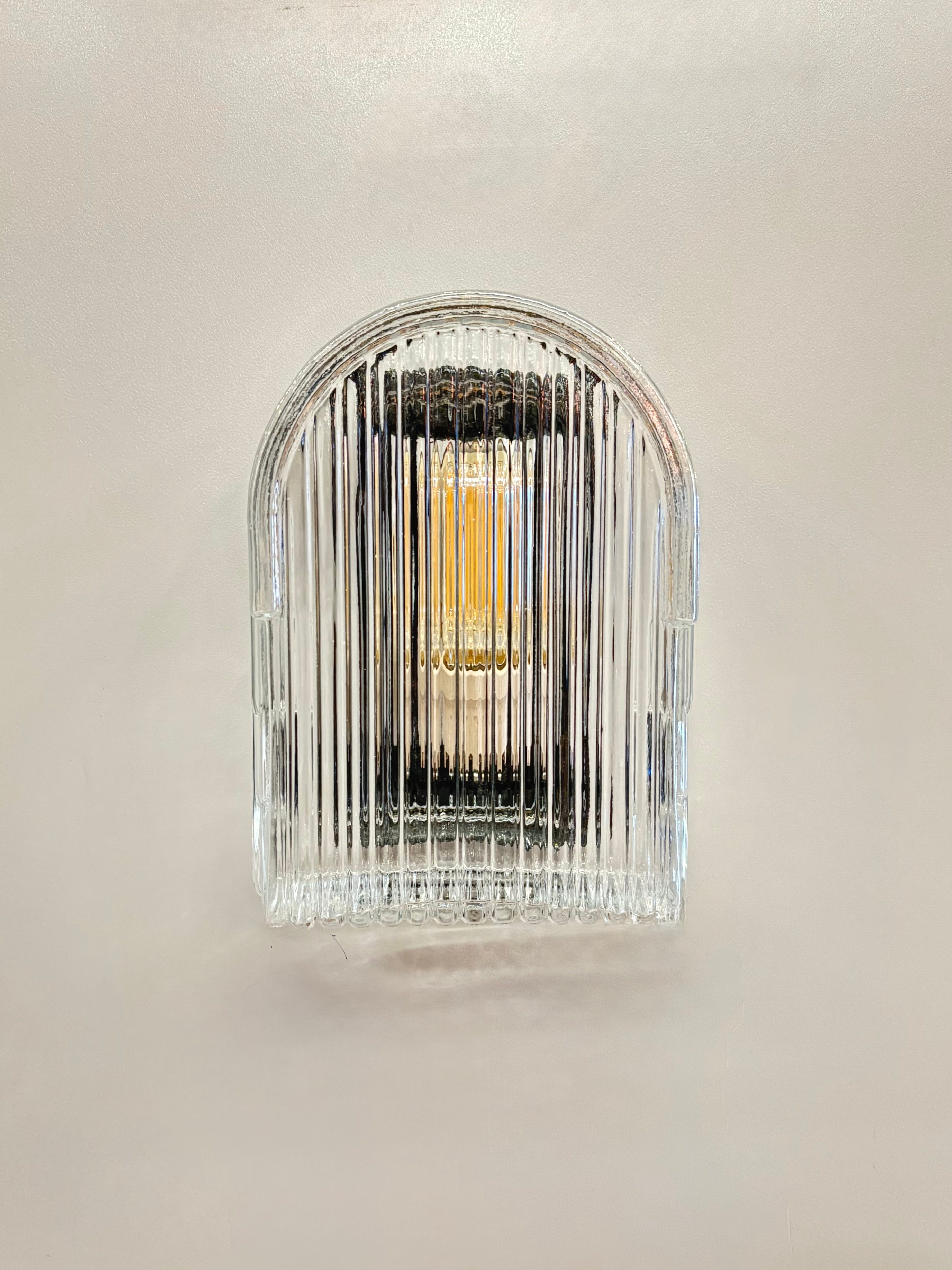 Arel Lighting ALTONA Art Deco Outdoor Wall Sconce, Warm Rectangular Glass Lighting for Exterior and Bathroom, IP44 Rated Moisture Resistant