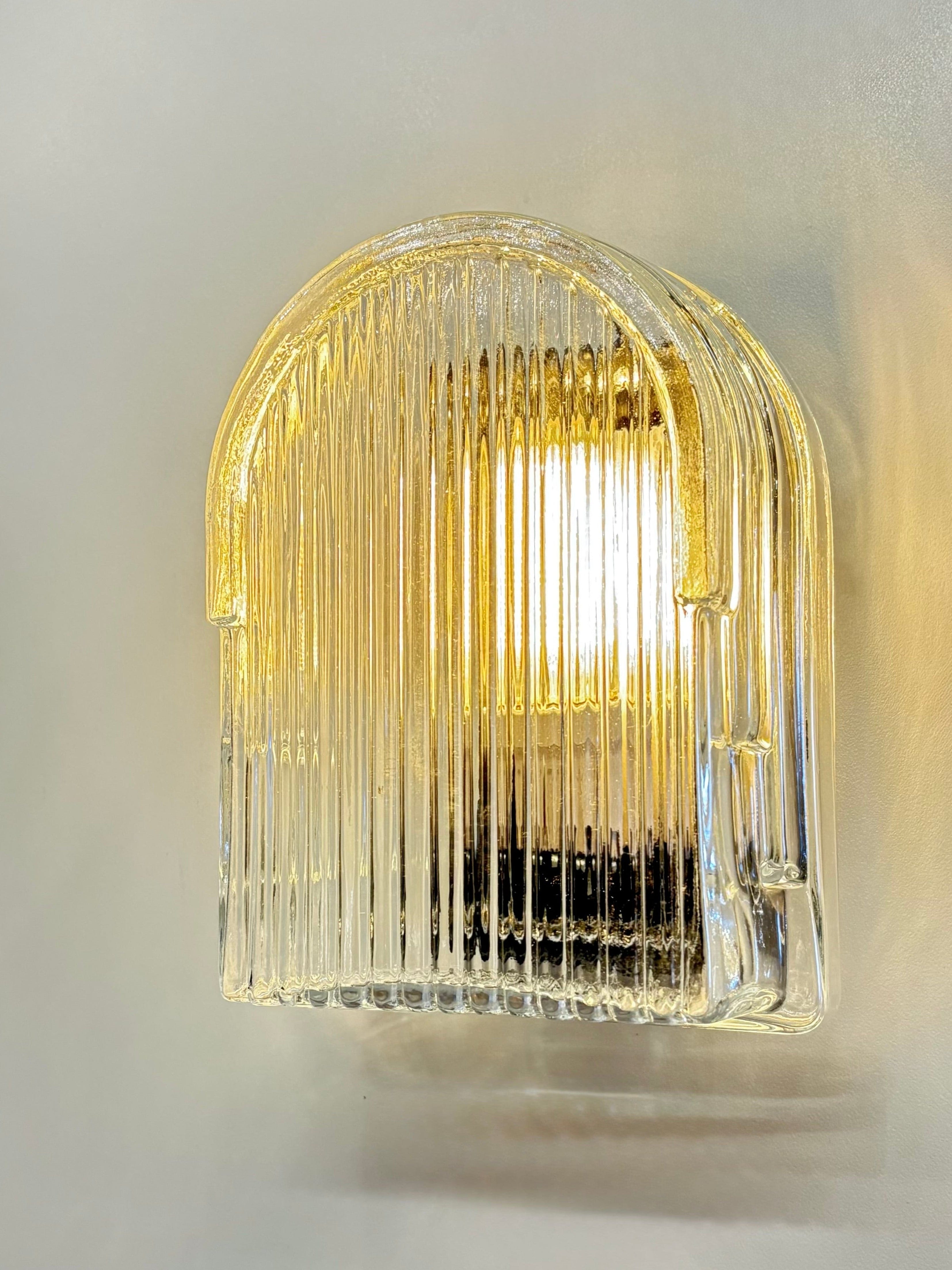 Arel Lighting ALTONA Art Deco Outdoor Wall Sconce, Warm Rectangular Glass Lighting for Exterior and Bathroom, IP44 Rated Moisture Resistant