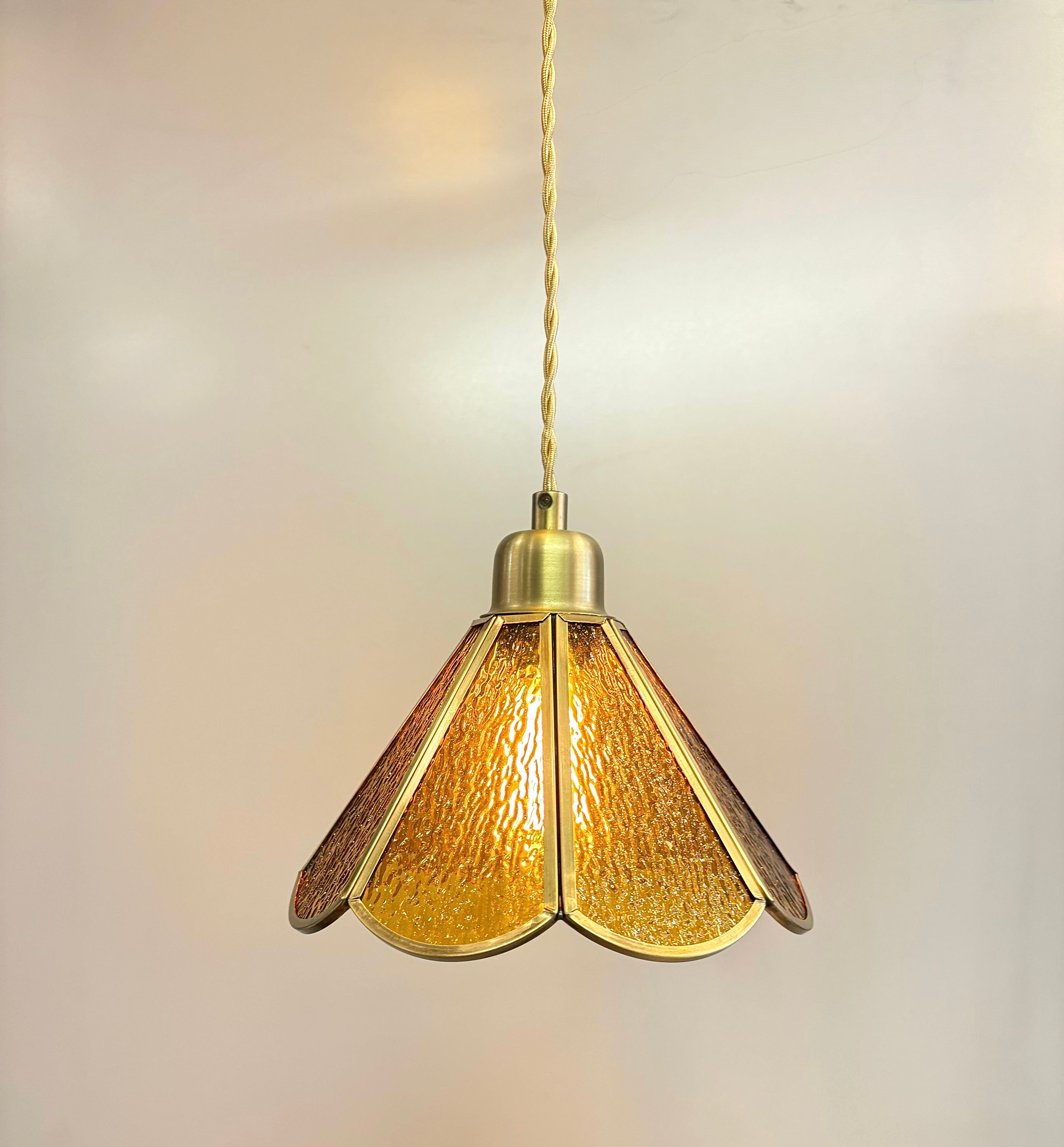 Arel Lighting Amber SINCA Stained Glass Pendant