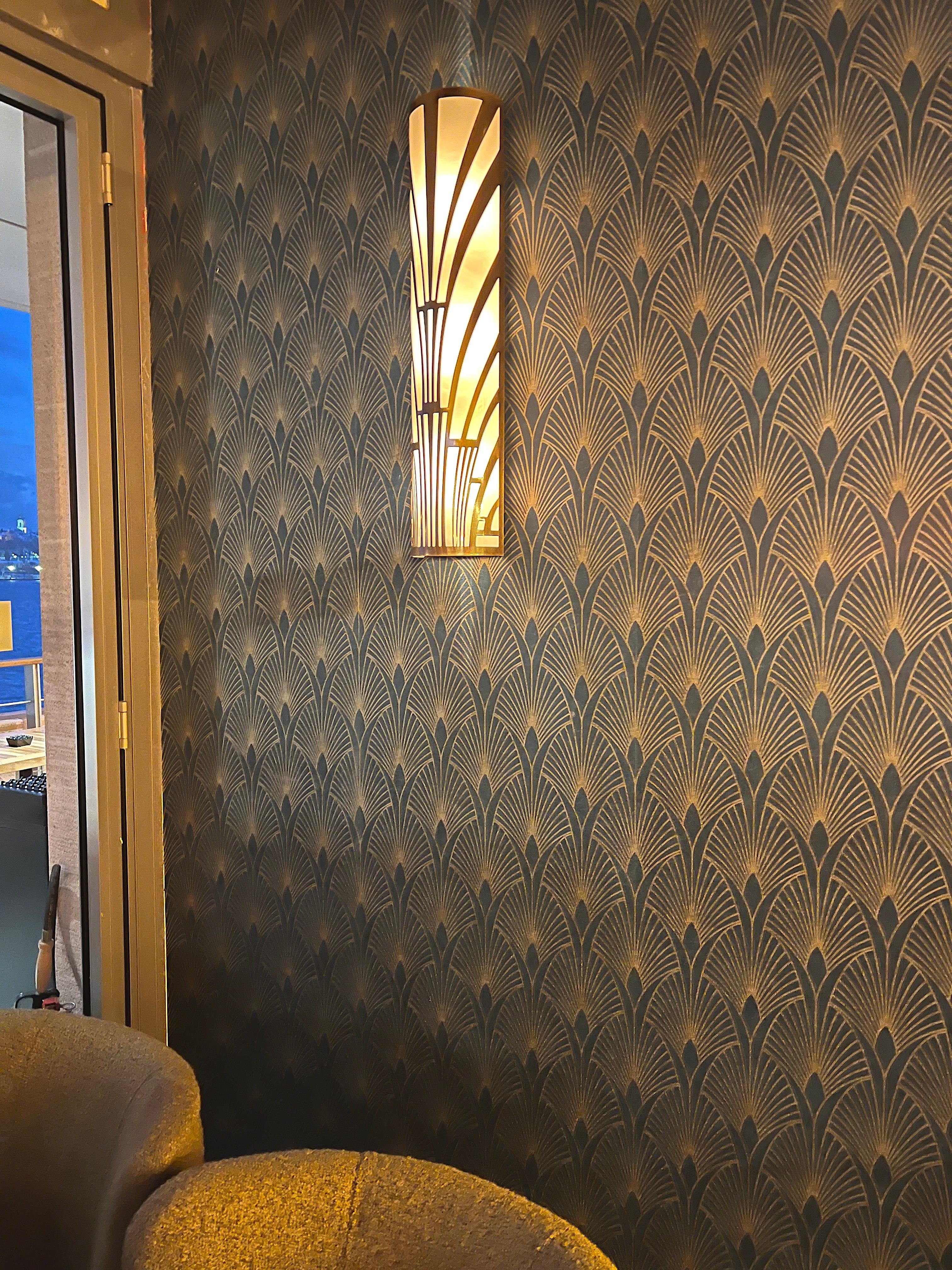 Arel Lighting Antique Brass ARAGON GRANDE Art Deco Sconce