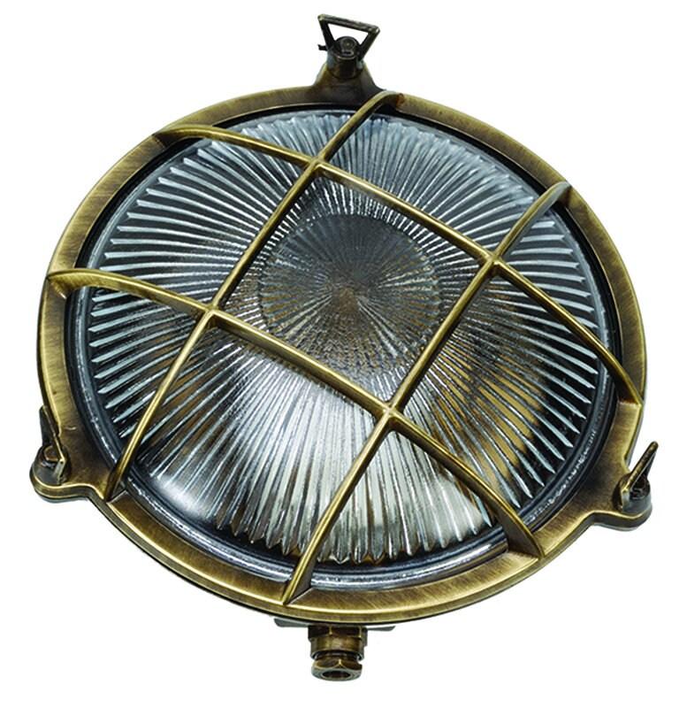 Arel Lighting Antique Brass PATIN GRANDE Nautical Ceiling Fixture