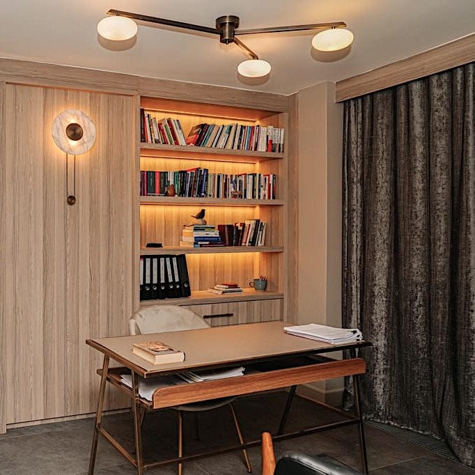 Arel Lighting Antique Brass RAMBLA Marble Sconce