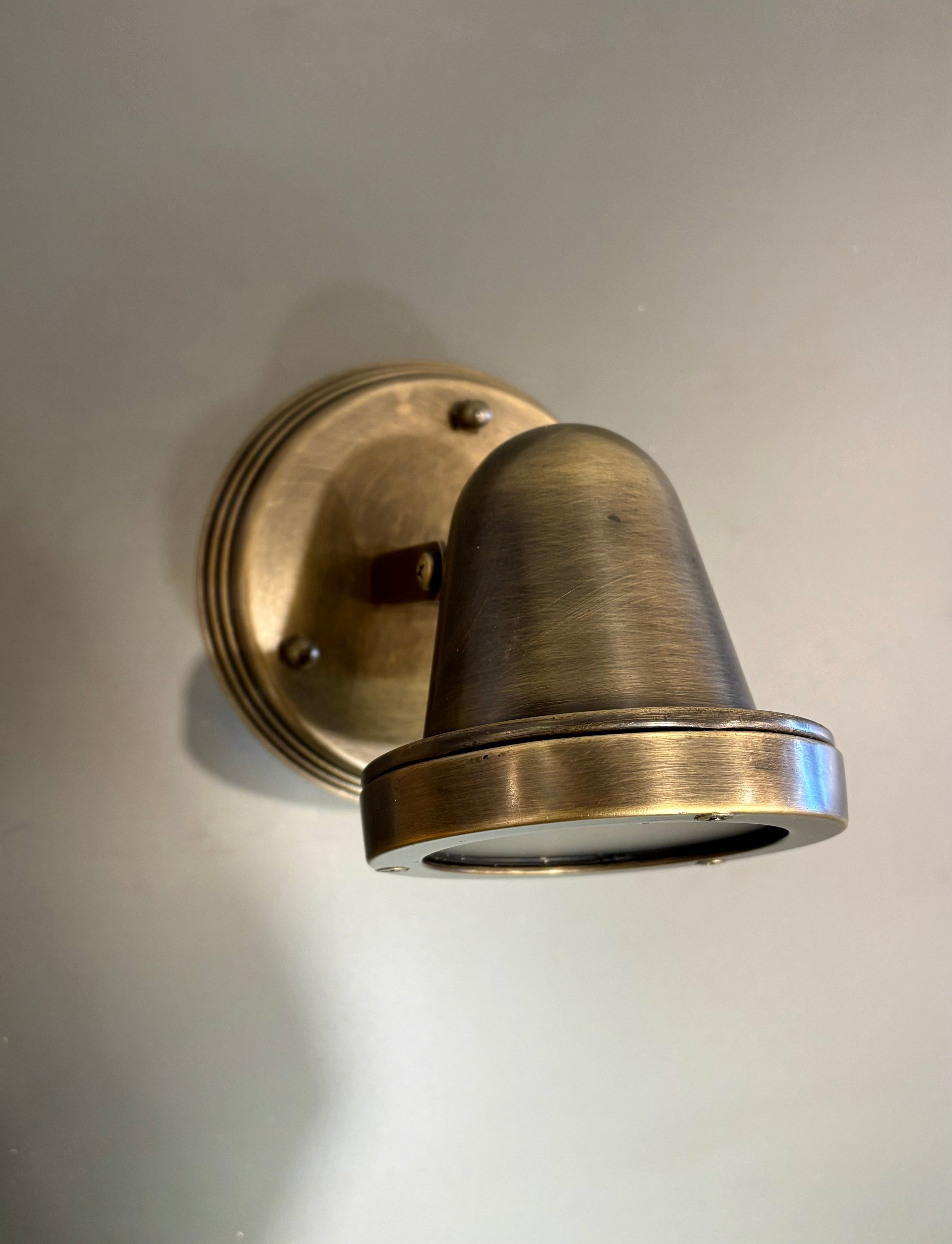 Arel Lighting Antique Brass TRAIAN Adjustable Outdoor Brass Casting Wall Sconce