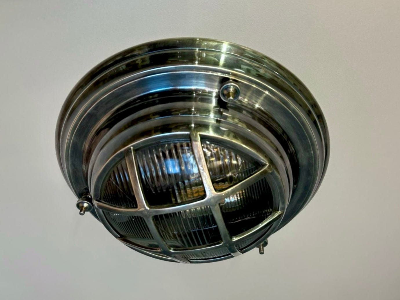 Arel Lighting Antique Silver AQUILO Brass Nautical Ceiling Light