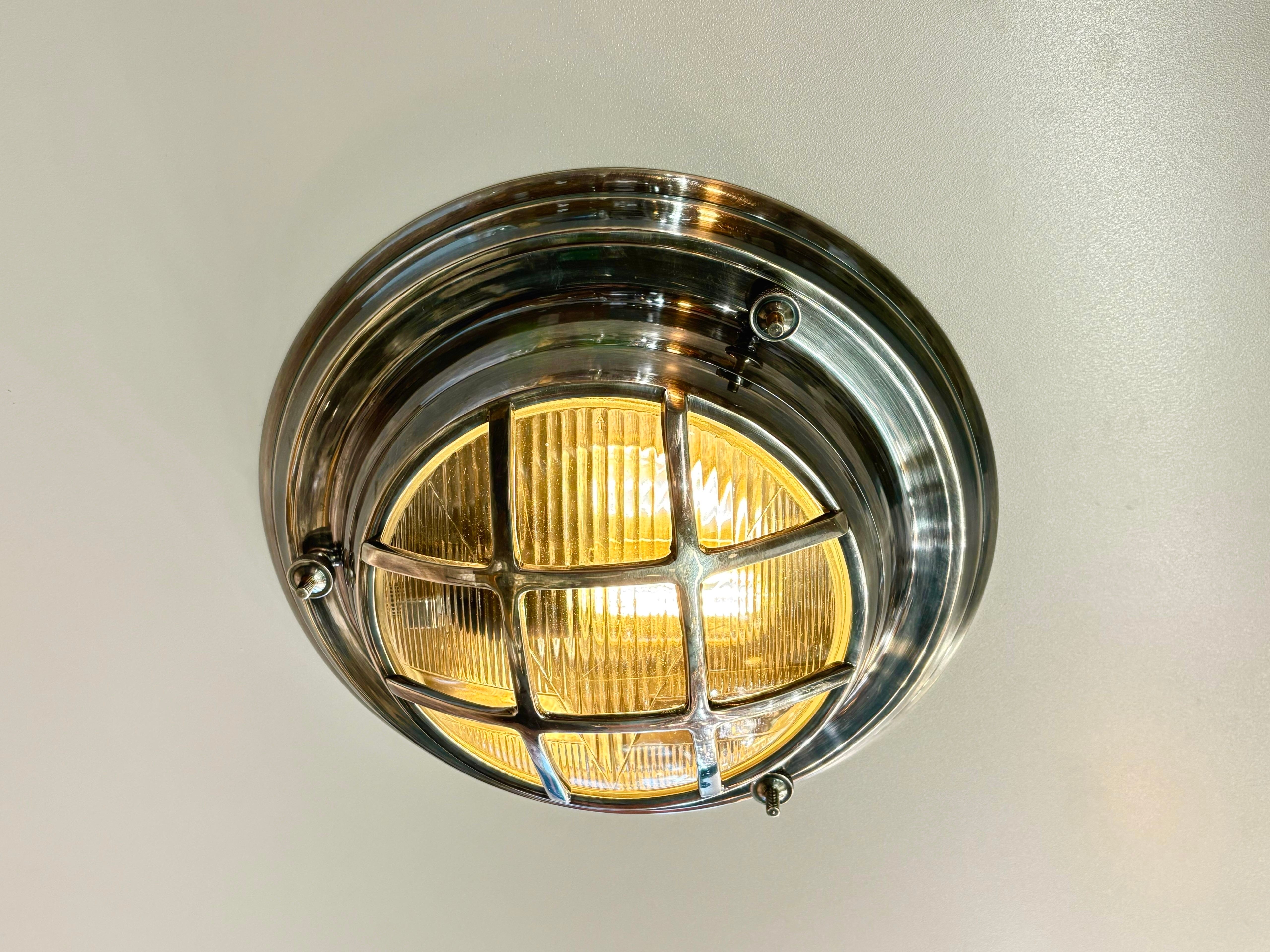 Arel Lighting Antique Silver AQUILO Brass Nautical Ceiling Light