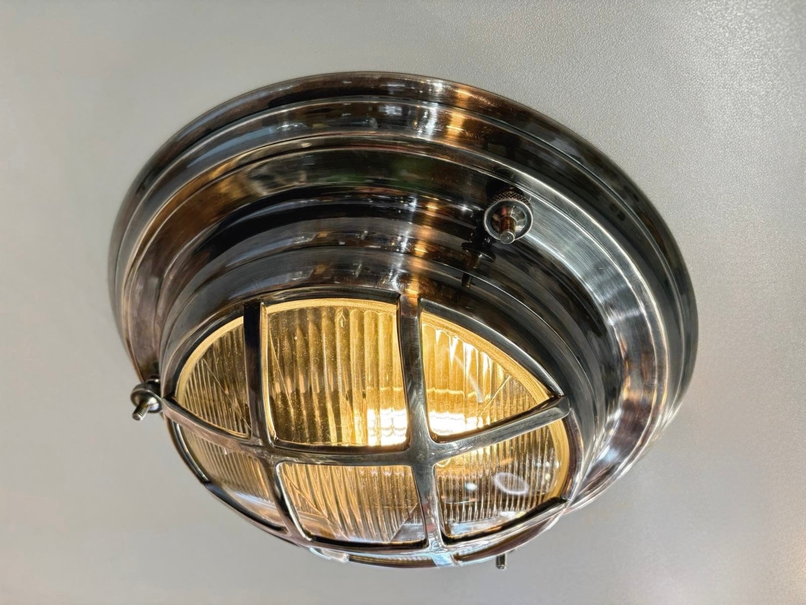 Arel Lighting Antique Silver AQUILO Brass Nautical Ceiling Light