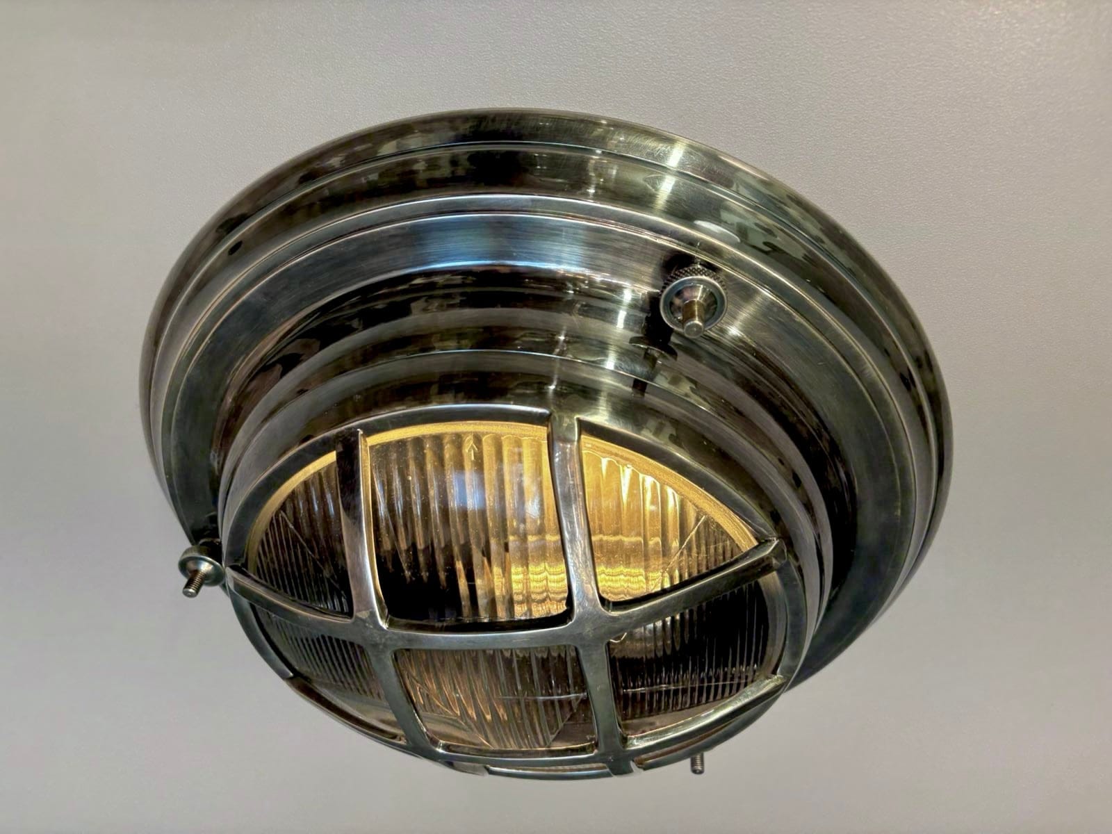 Arel Lighting Antique Silver AQUILO Brass Nautical Ceiling Light