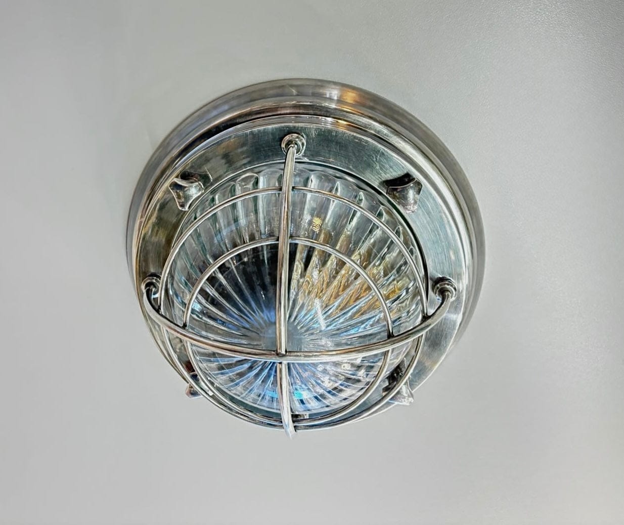 Arel Lighting Antique Silver CALITRI Brass Nautical Ceiling Light