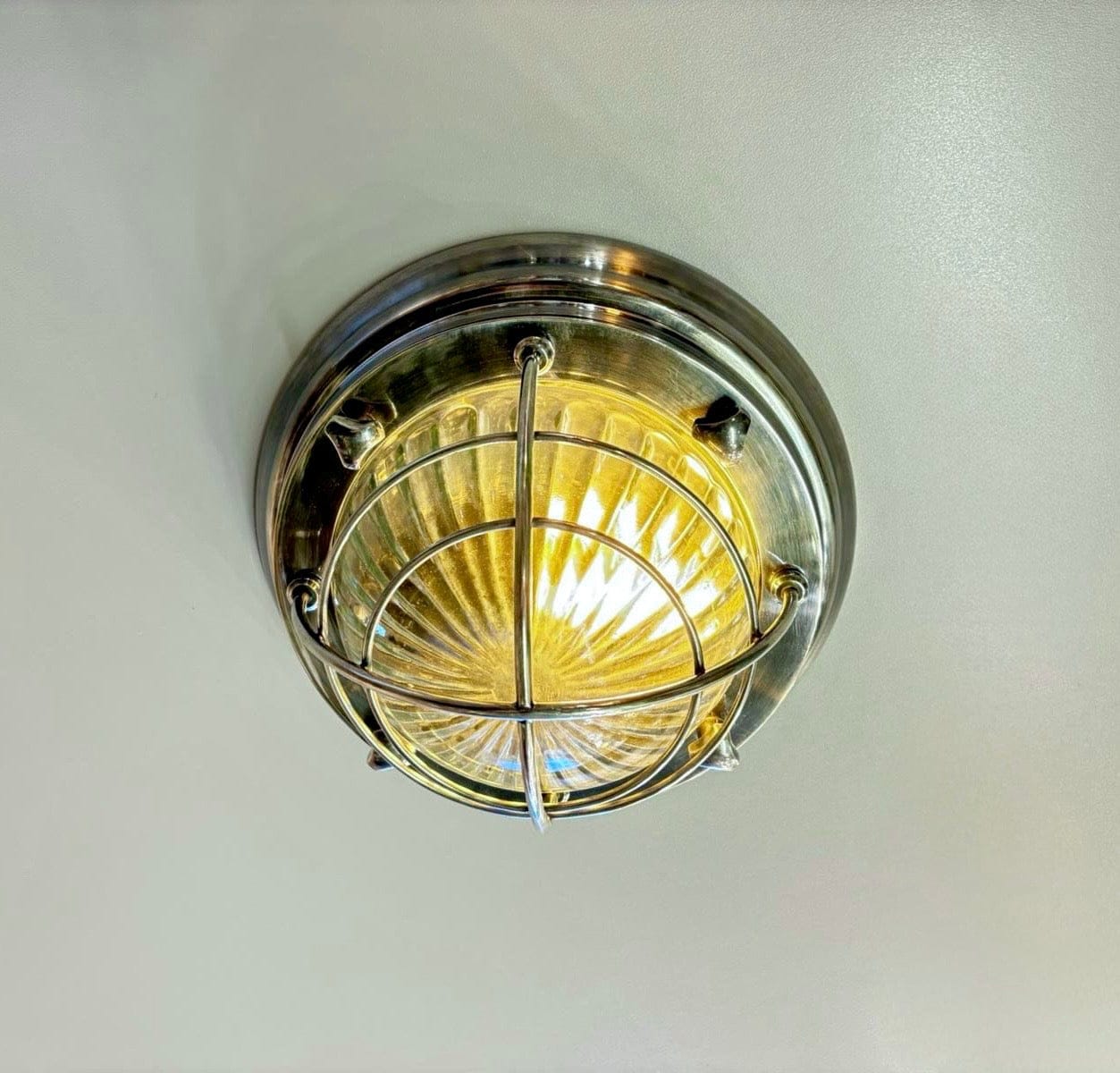 Arel Lighting Antique Silver CALITRI Brass Nautical Ceiling Light