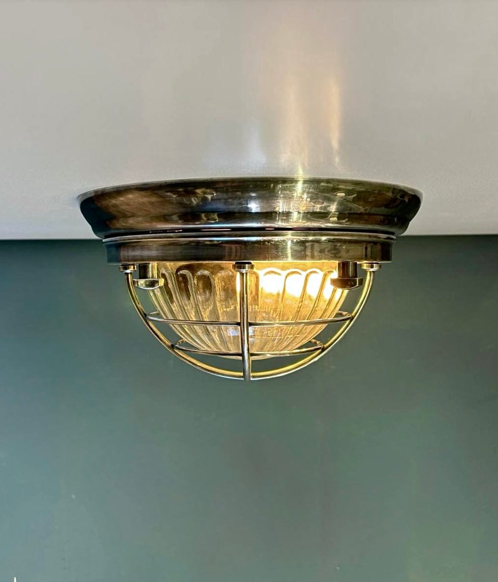 Arel Lighting Antique Silver CALITRI Brass Nautical Ceiling Light