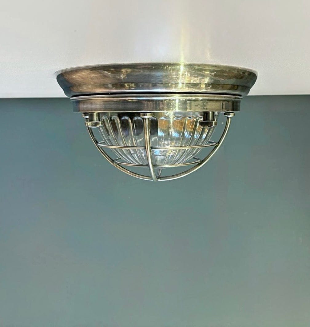 Arel Lighting Antique Silver CALITRI Brass Nautical Ceiling Light