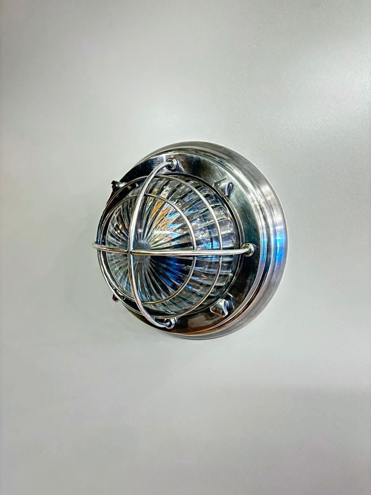 Arel Lighting Antique Silver CALITRI Brass Nautical Ceiling Light