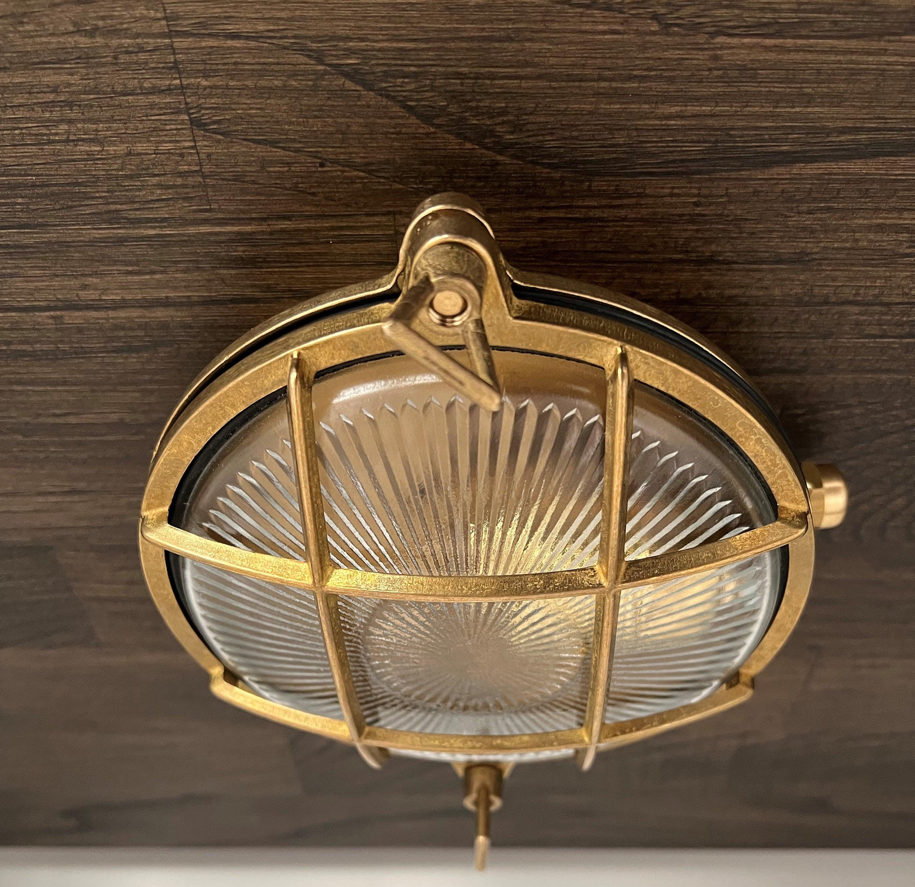 Arel Lighting Brass PATIN MINI Nautical Ceiling Fixture