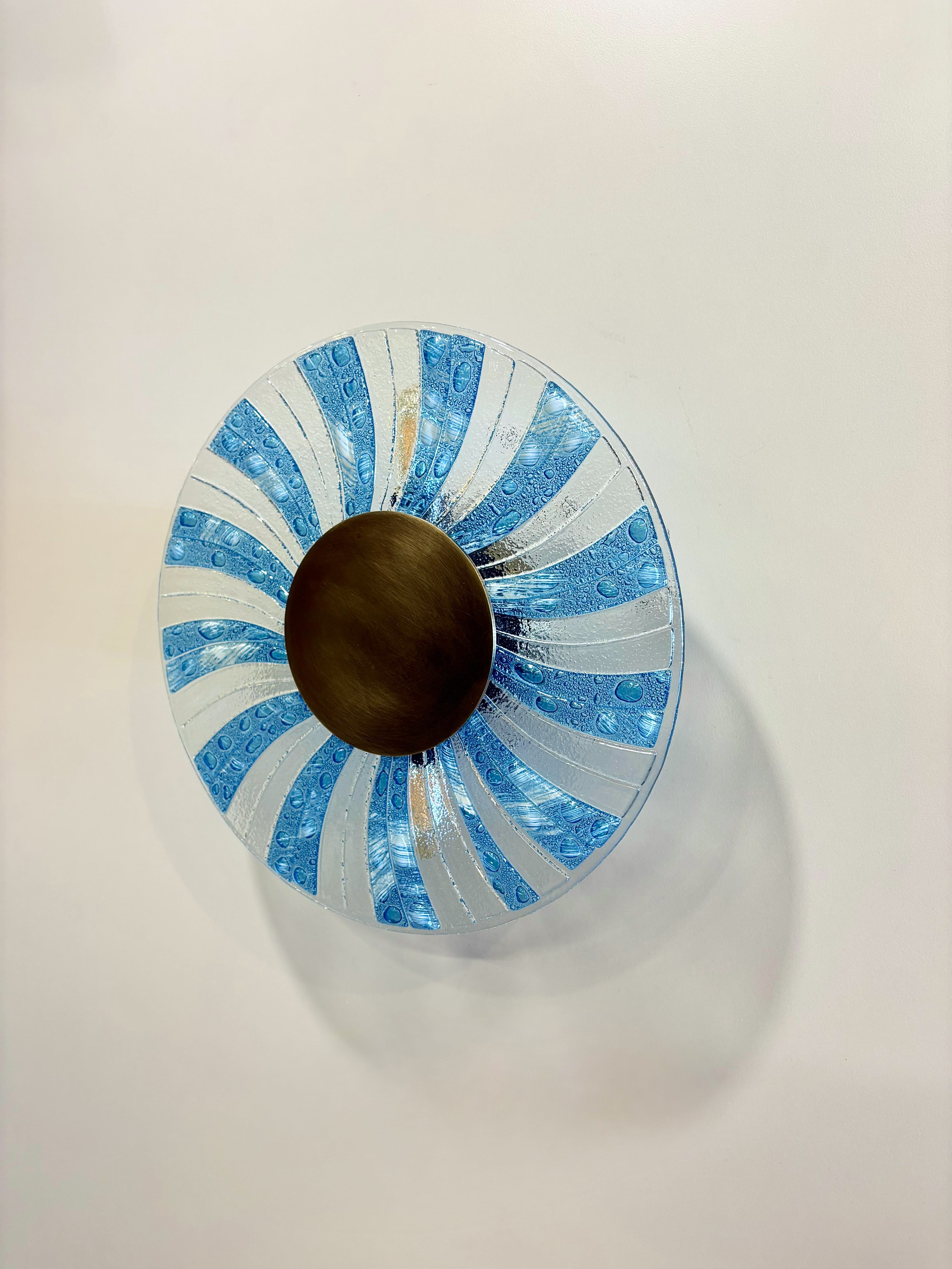 Arel Lighting Brushed Brass / Blue HOLO Wall Sconce