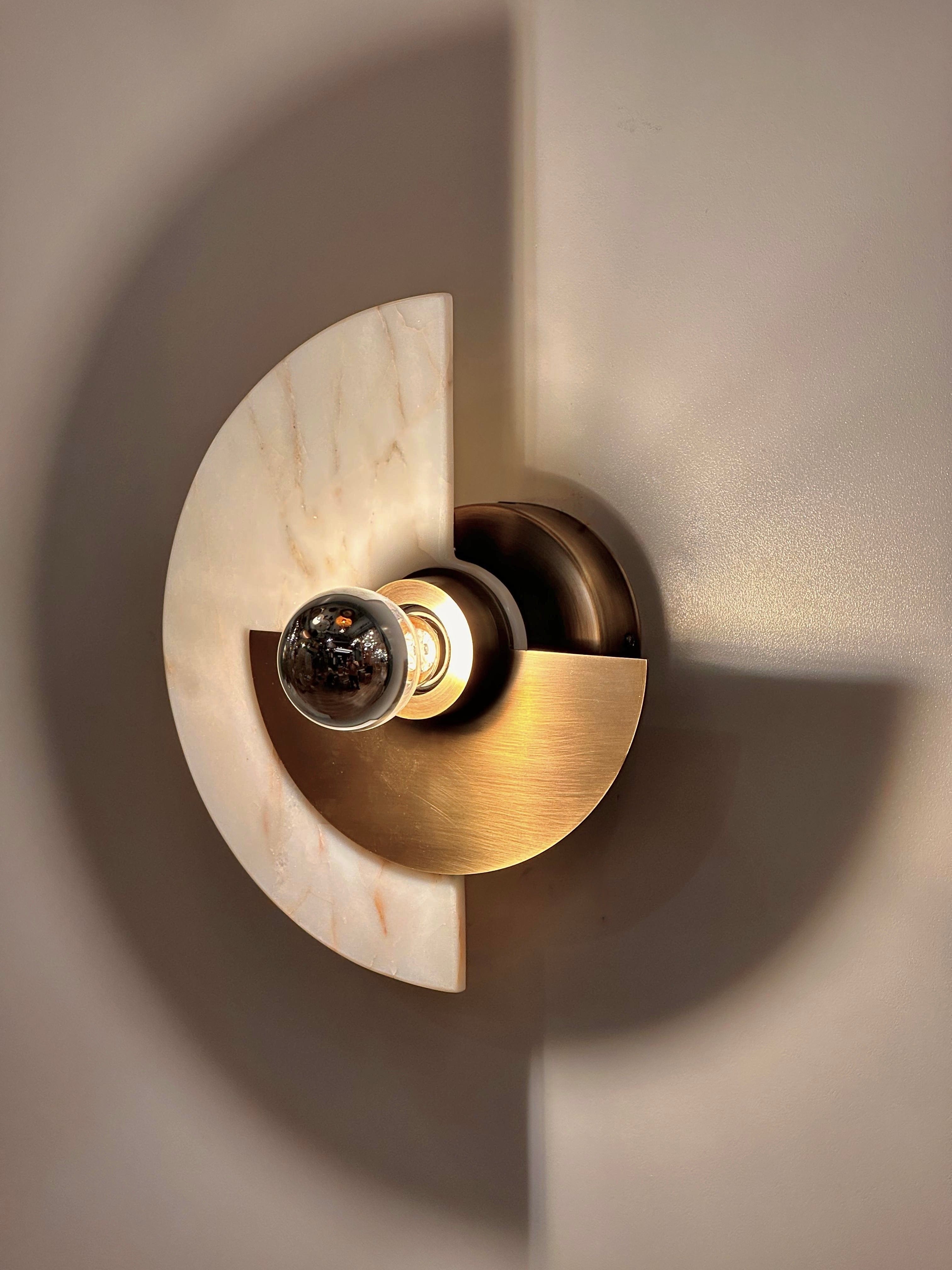Arel Lighting Brushed Brass NIORT Marble Wall Sconce