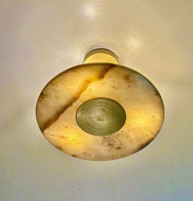 Arel Lighting Brushed Brass RAMBLA CEILING MIDI Marble Fixture