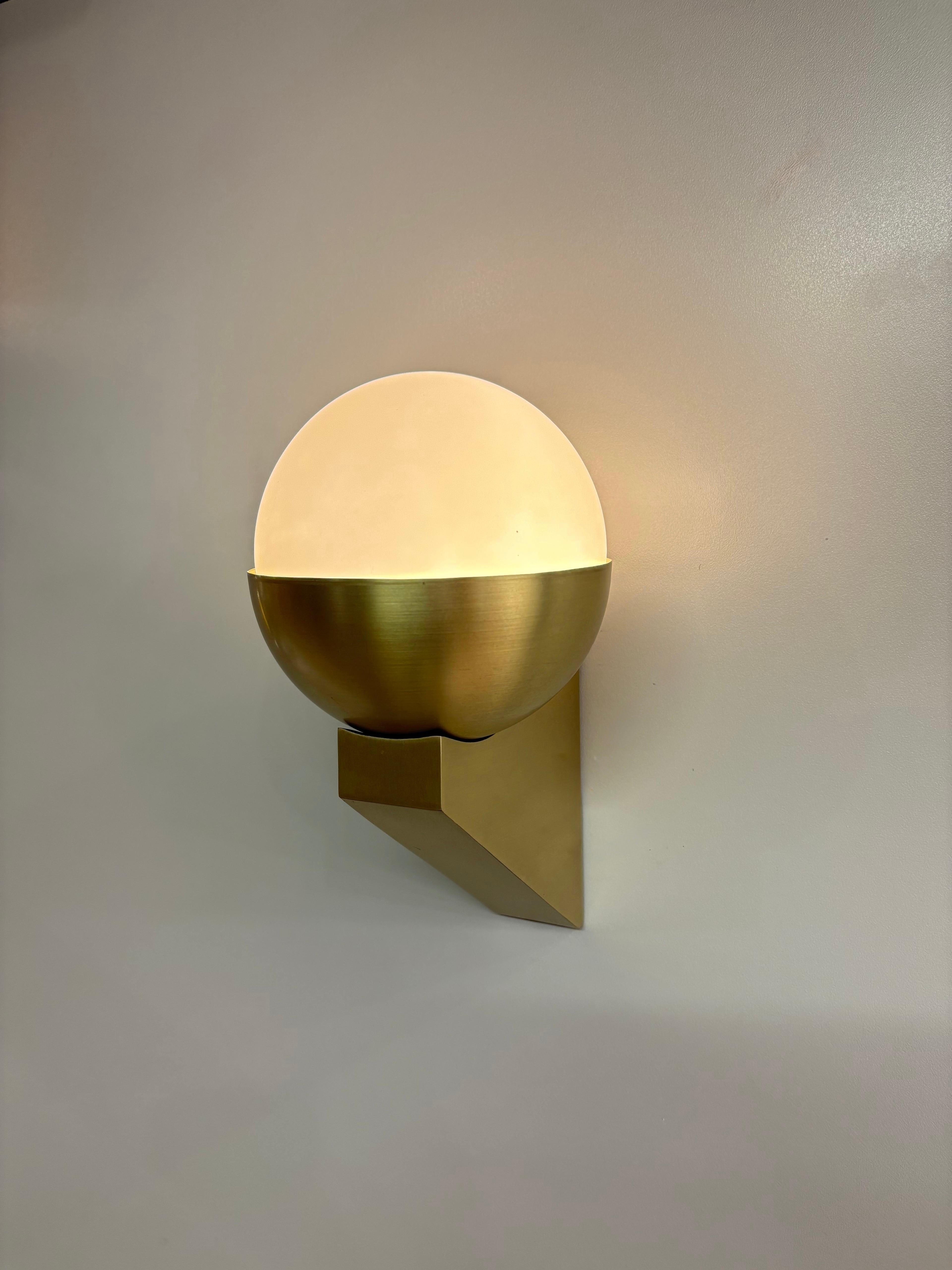 Arel Lighting Brushed Brass / With ZAGAN Art Deco Wall Sconce