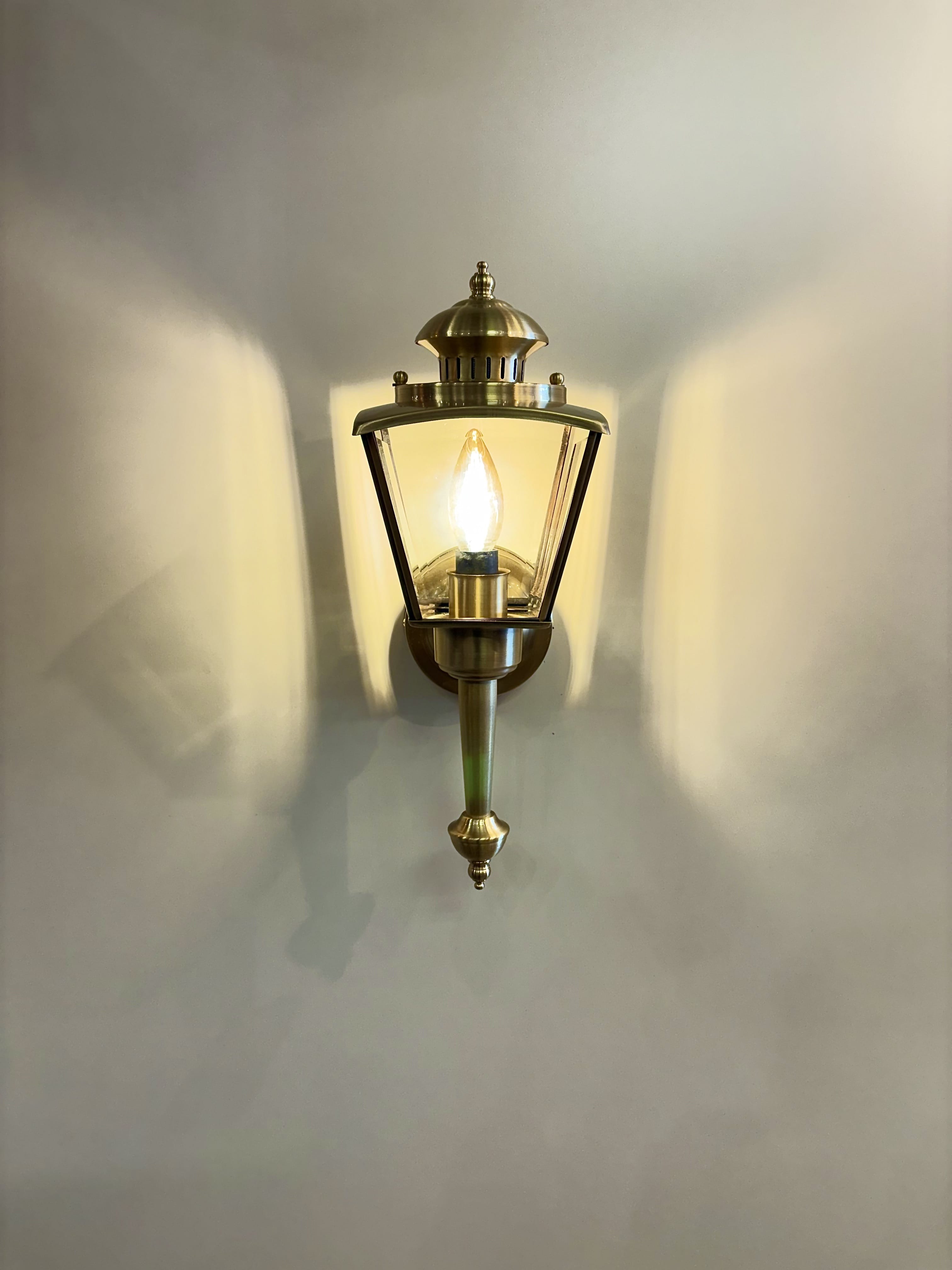 Arel Lighting CANTERS Handmade Brass Outdoor Wall Sconce