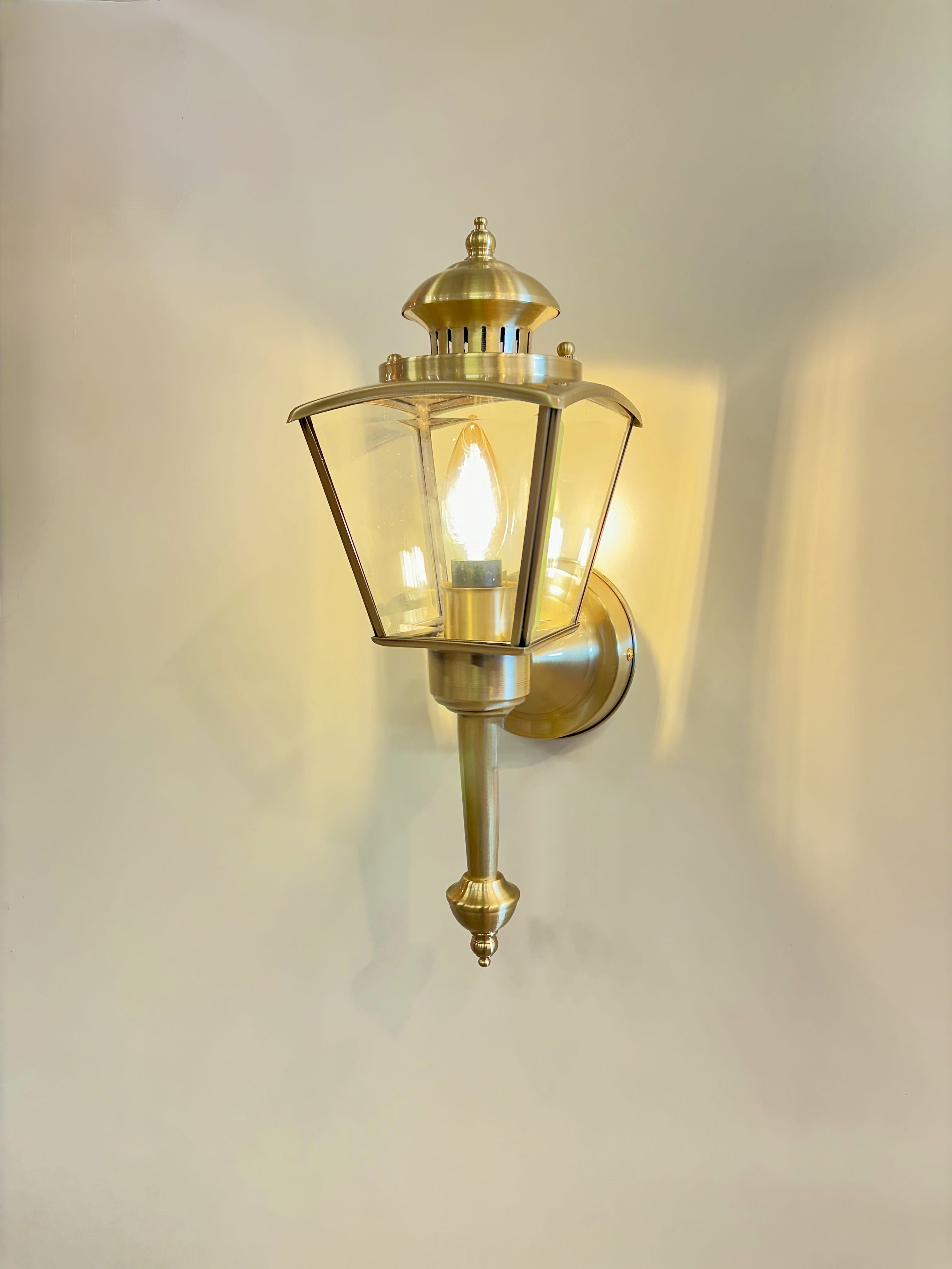 Arel Lighting CANTERS Handmade Brass Outdoor Wall Sconce