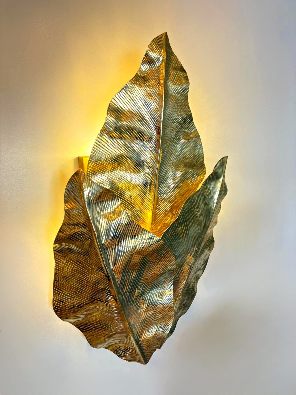 Arel Lighting Desec Sculptural Brass Casting Wall Sconce