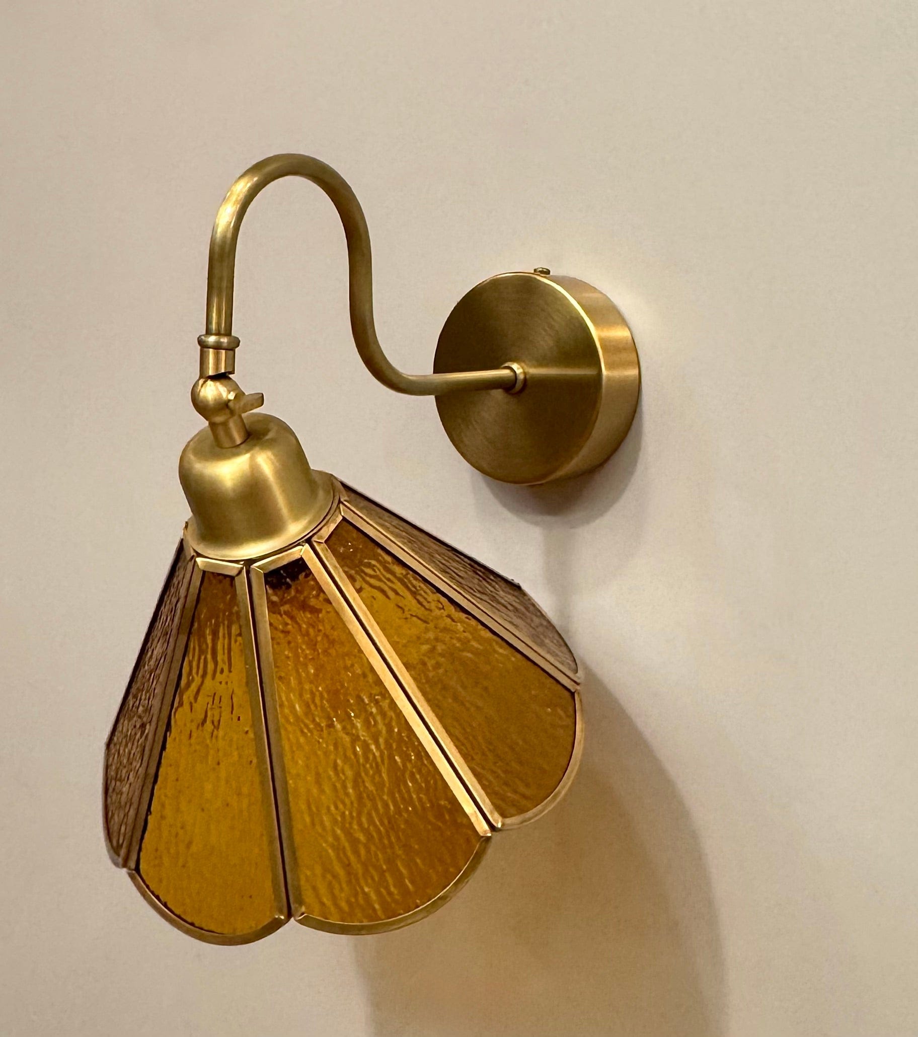 Arel Lighting GABROV Vintage Brass Swan Arm Wall Sconce