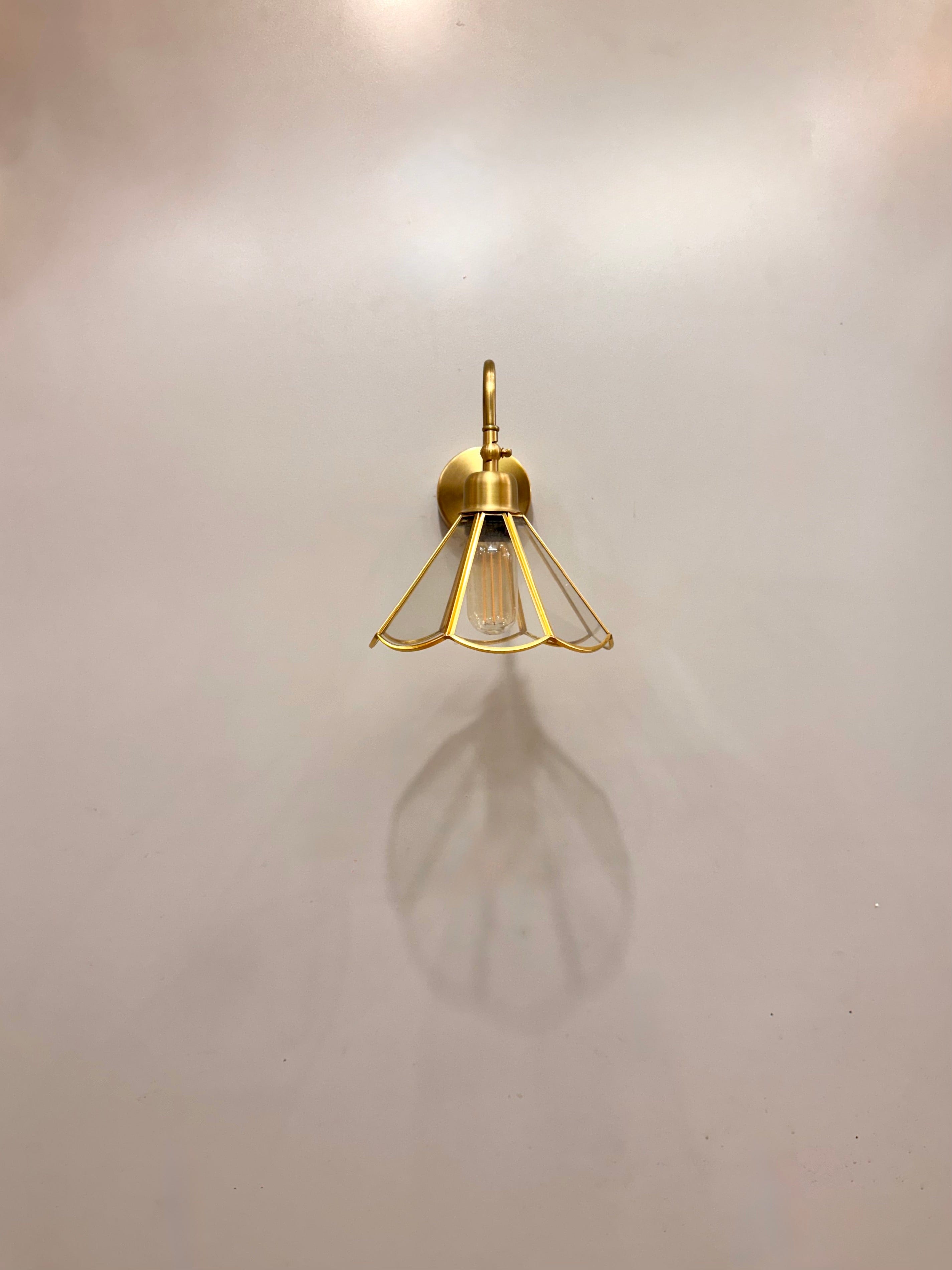 Arel Lighting GABROV Vintage Brass Swan Arm Wall Sconce