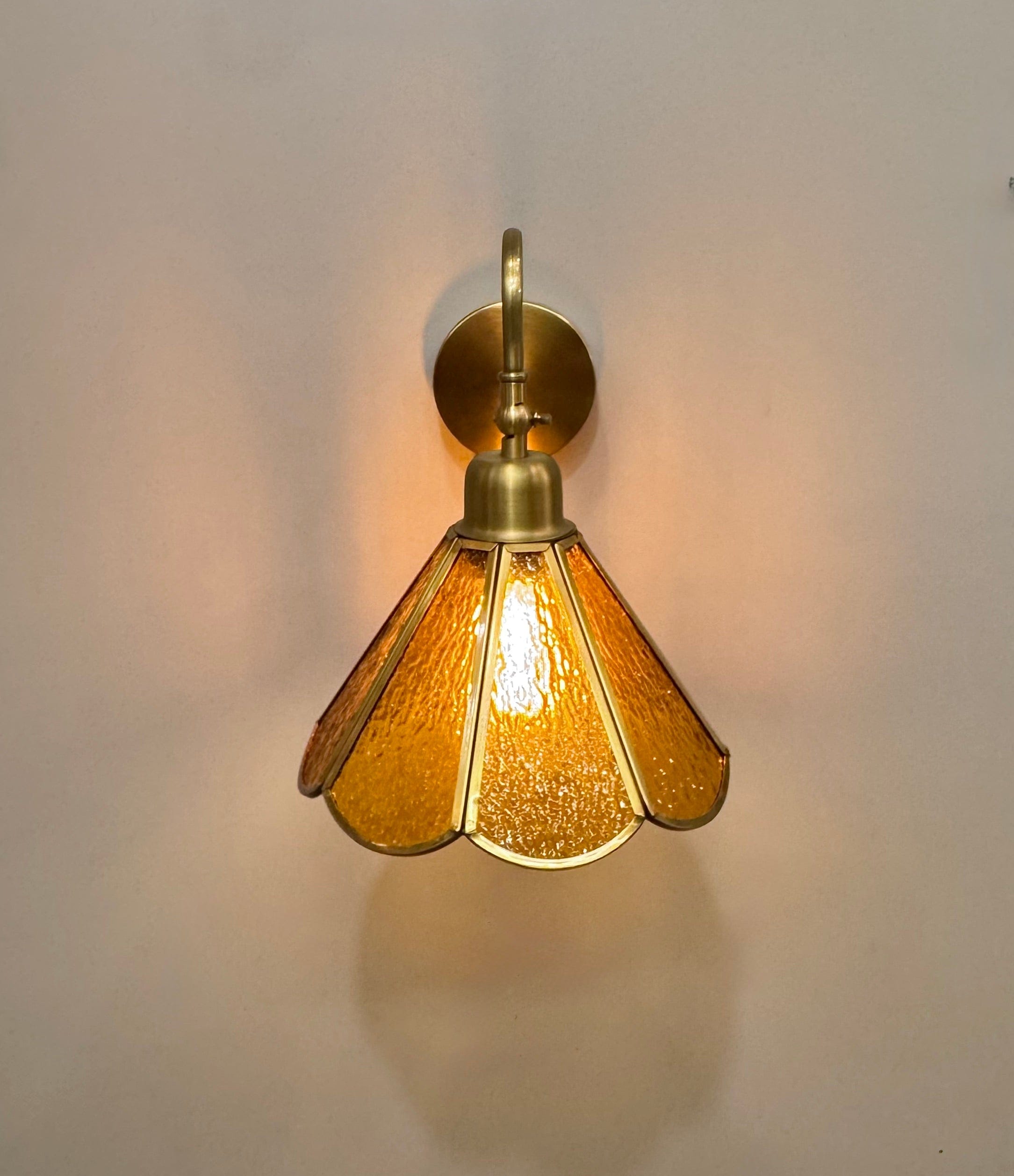 Arel Lighting GABROV Vintage Brass Swan Arm Wall Sconce