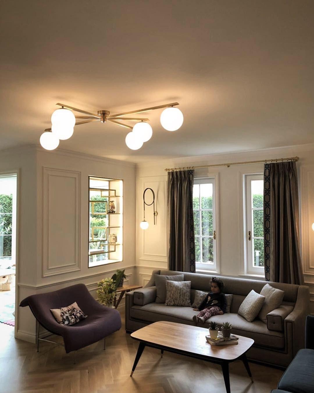 Arel Lighting GEBET 6 Arm Large Semi Flush Mount Lighting