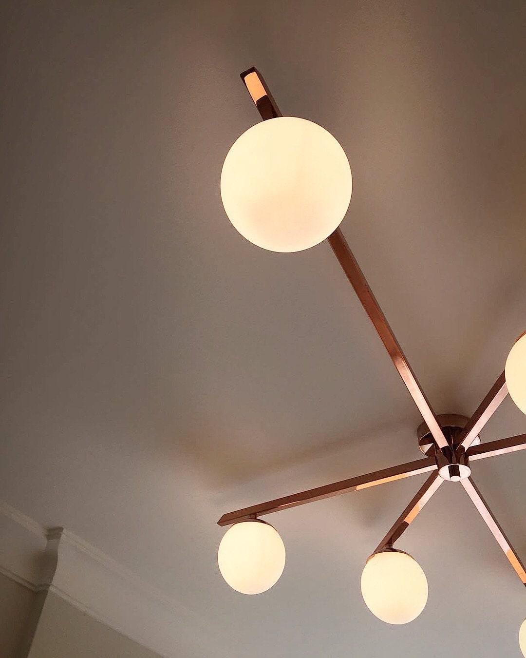 Arel Lighting GEBET 6 Arm Large Semi Flush Mount Lighting