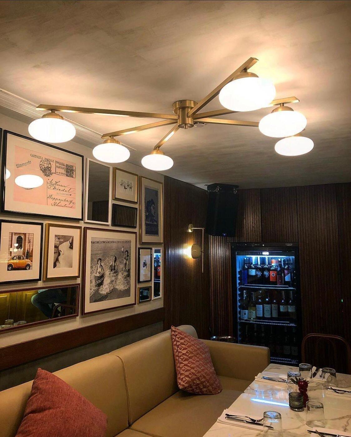 Arel Lighting GEBET 6 Arm Large Semi Flush Mount Lighting