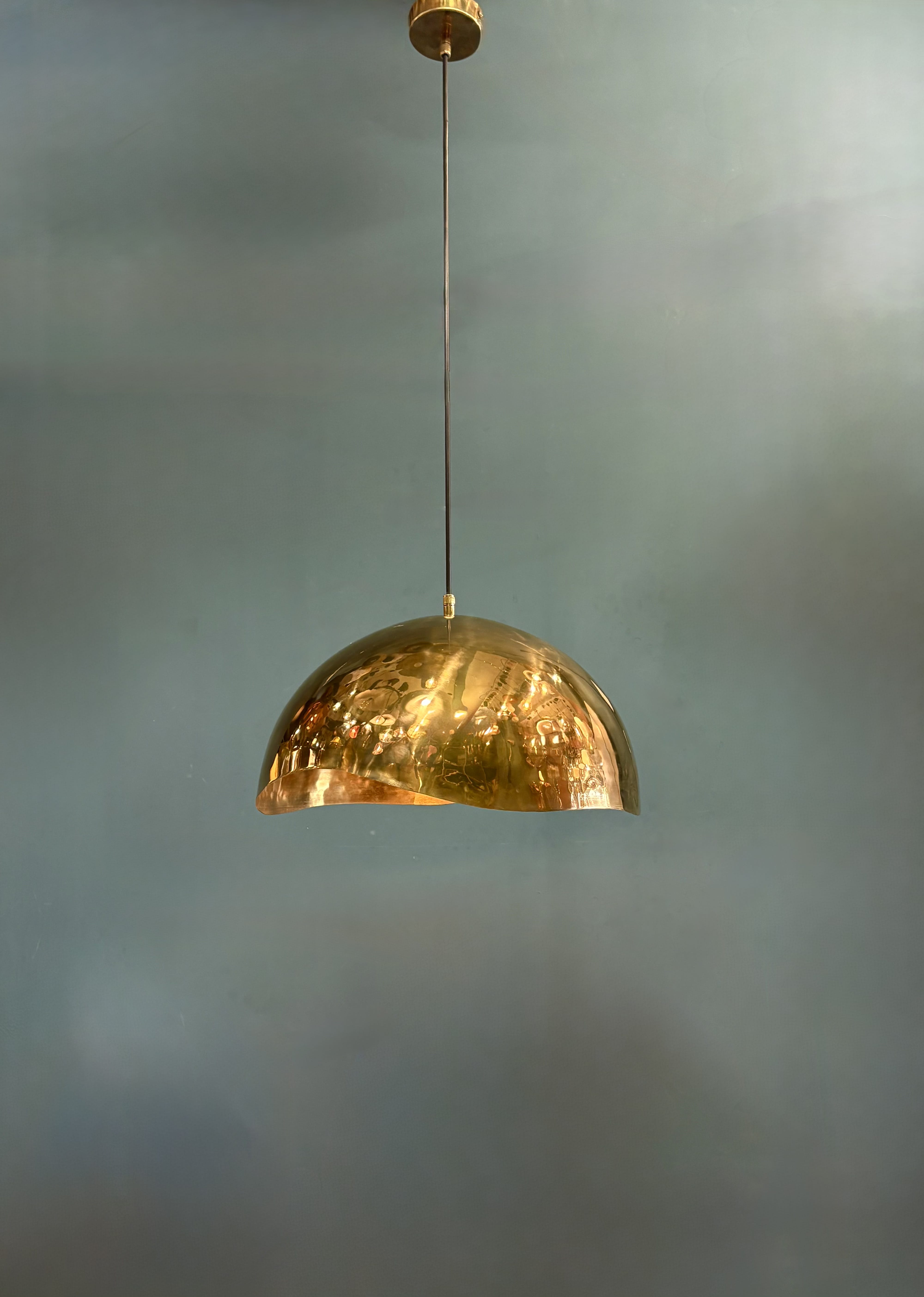 Arel Lighting GERA Hammered Brass Pendant Light
