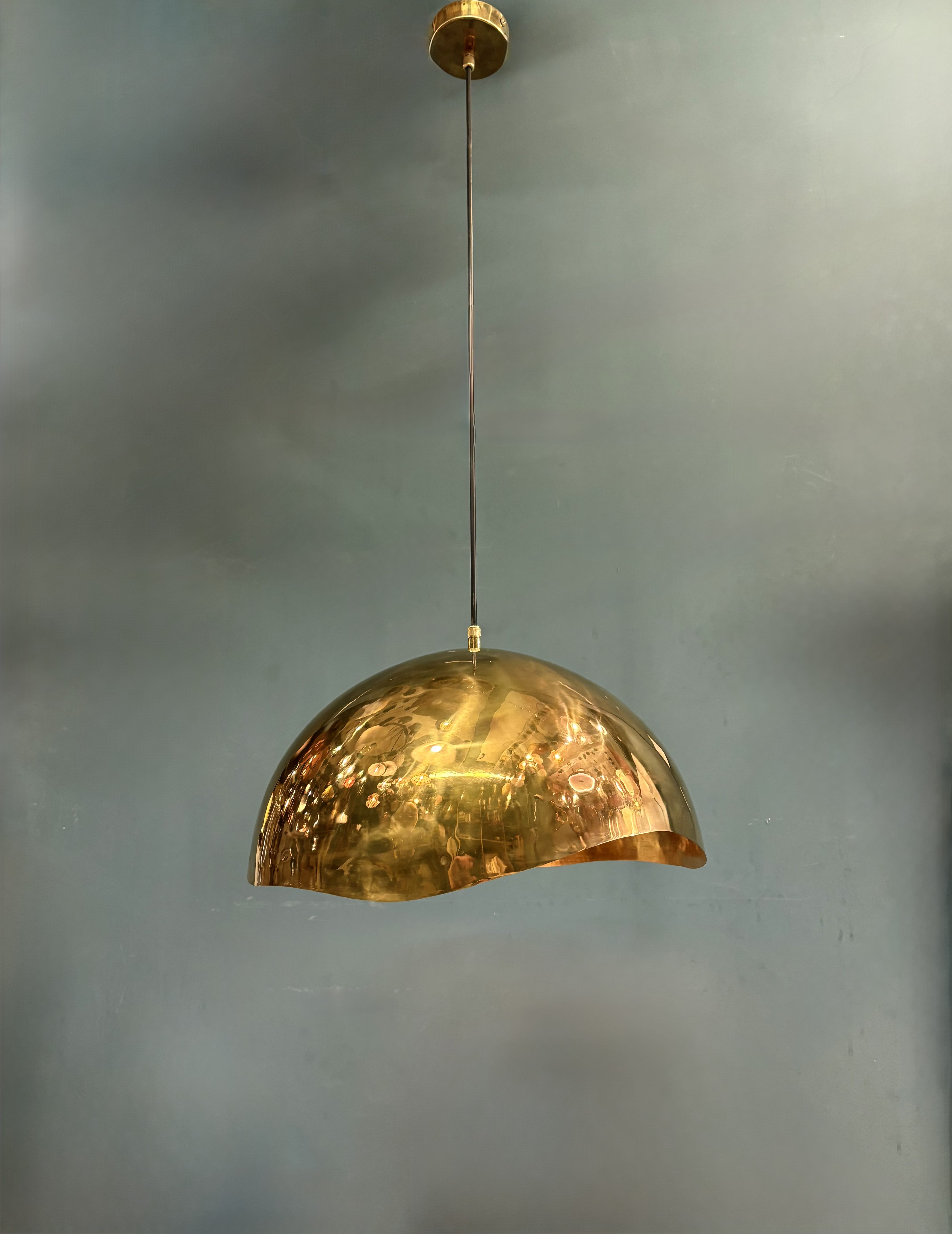 Arel Lighting GERA Hammered Brass Pendant Light
