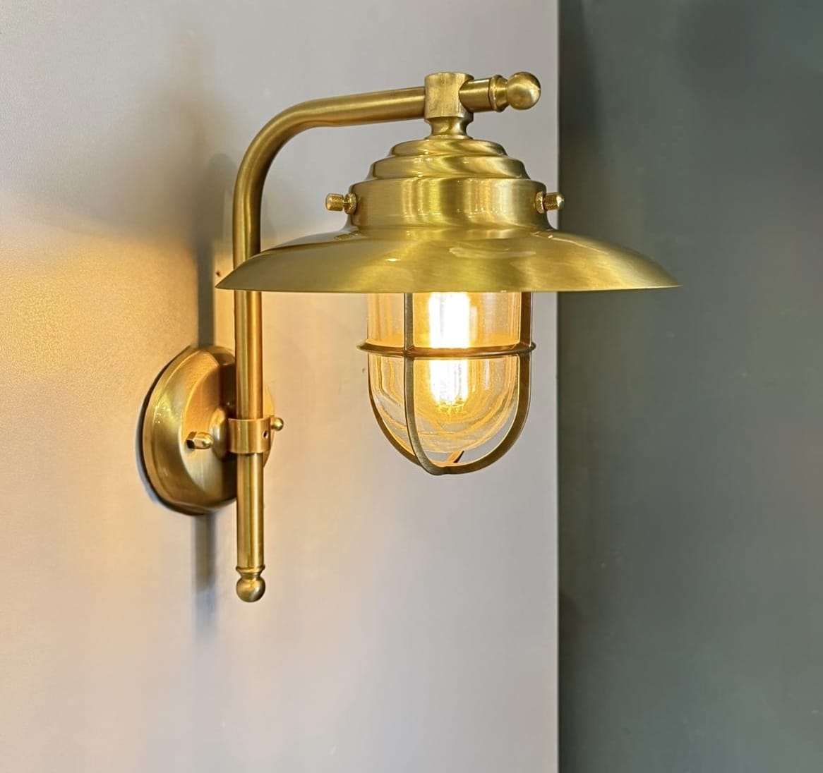 Arel Lighting ISIDRE Handmade Brass Outdoor Wall Sconce