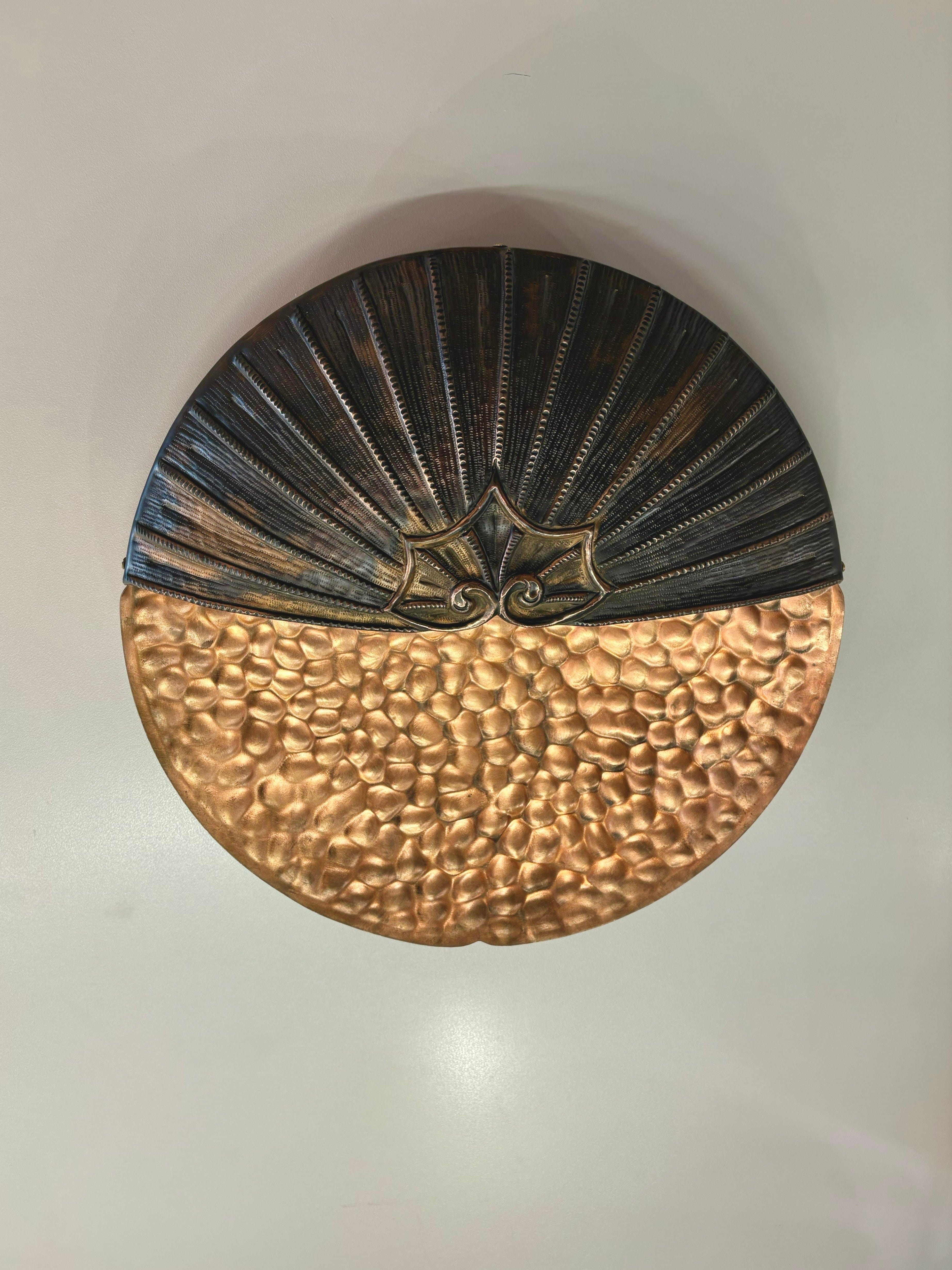 Arel Lighting KOZANA Hand-Hammered Copper Wall Sconce, Contemporary Sculptural Lighting