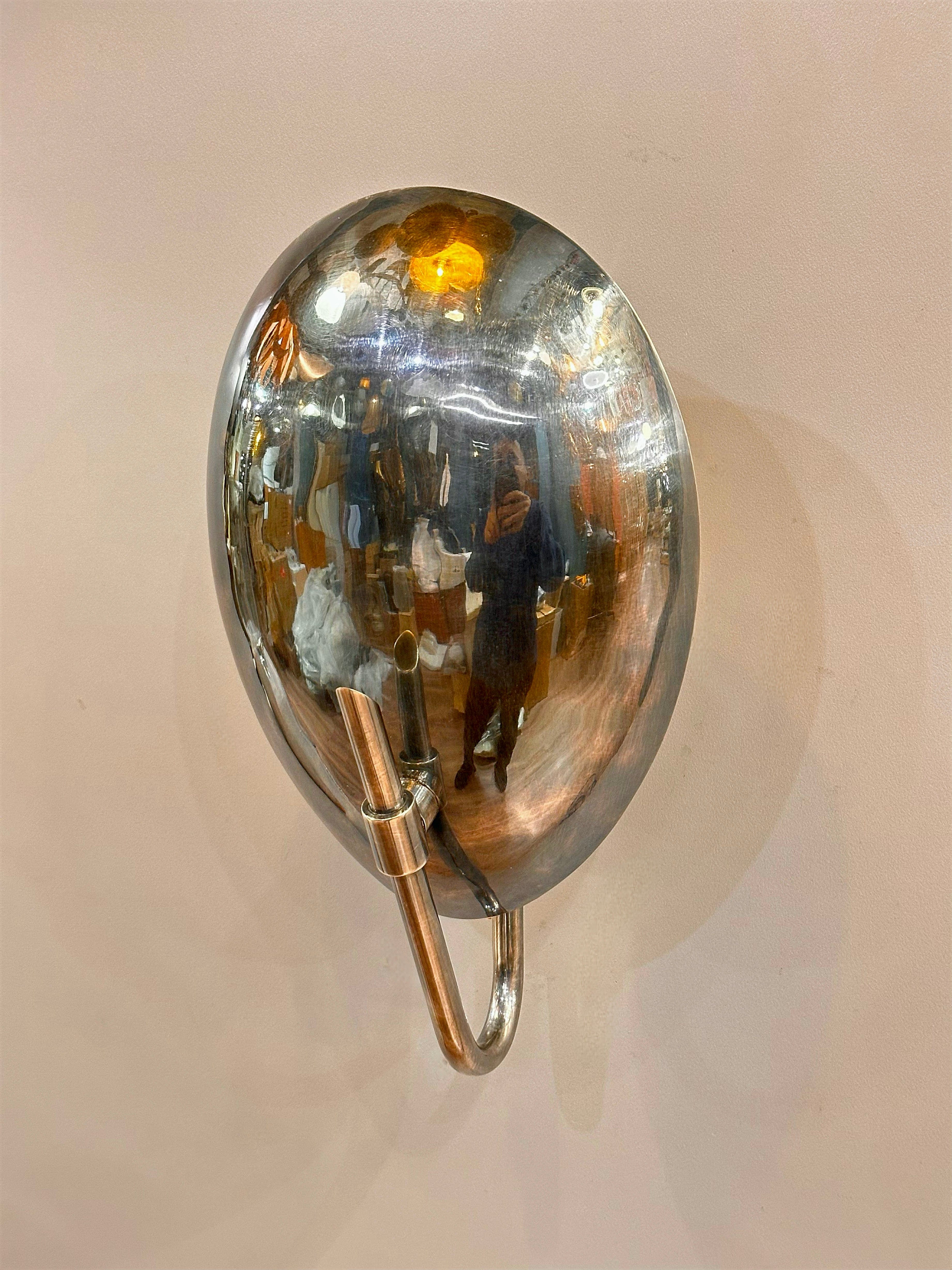 Arel Lighting lighting Antique Silver LIER Brass Wall Sconce