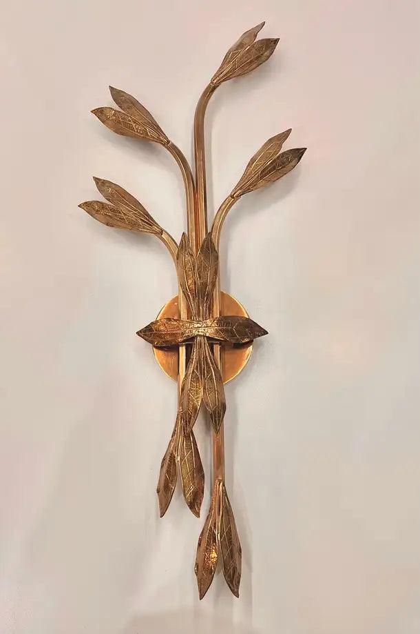 NOEZ Monumental Brass Casting Wall Sconce, Sculptural Light, Art Light