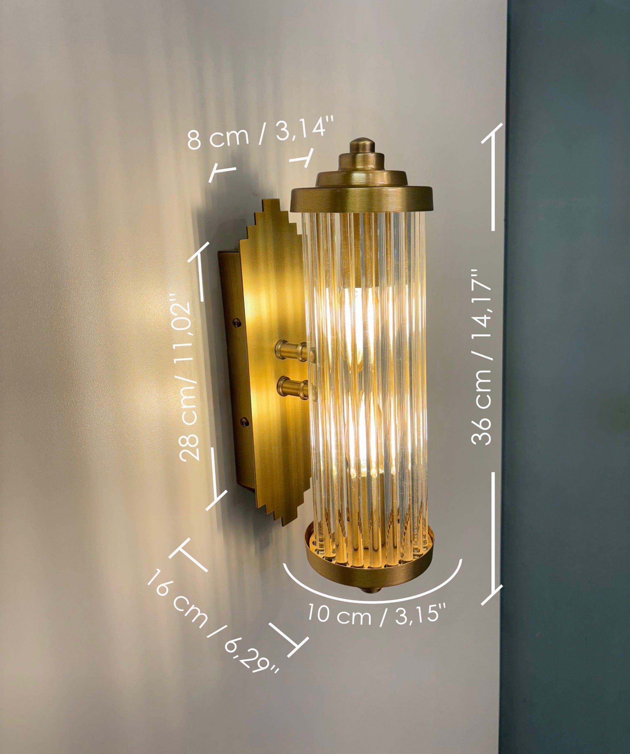 Arel Lighting POTA Handmade Art Deco Wall Sconce – Glass Wall Light, Ambient Lighting