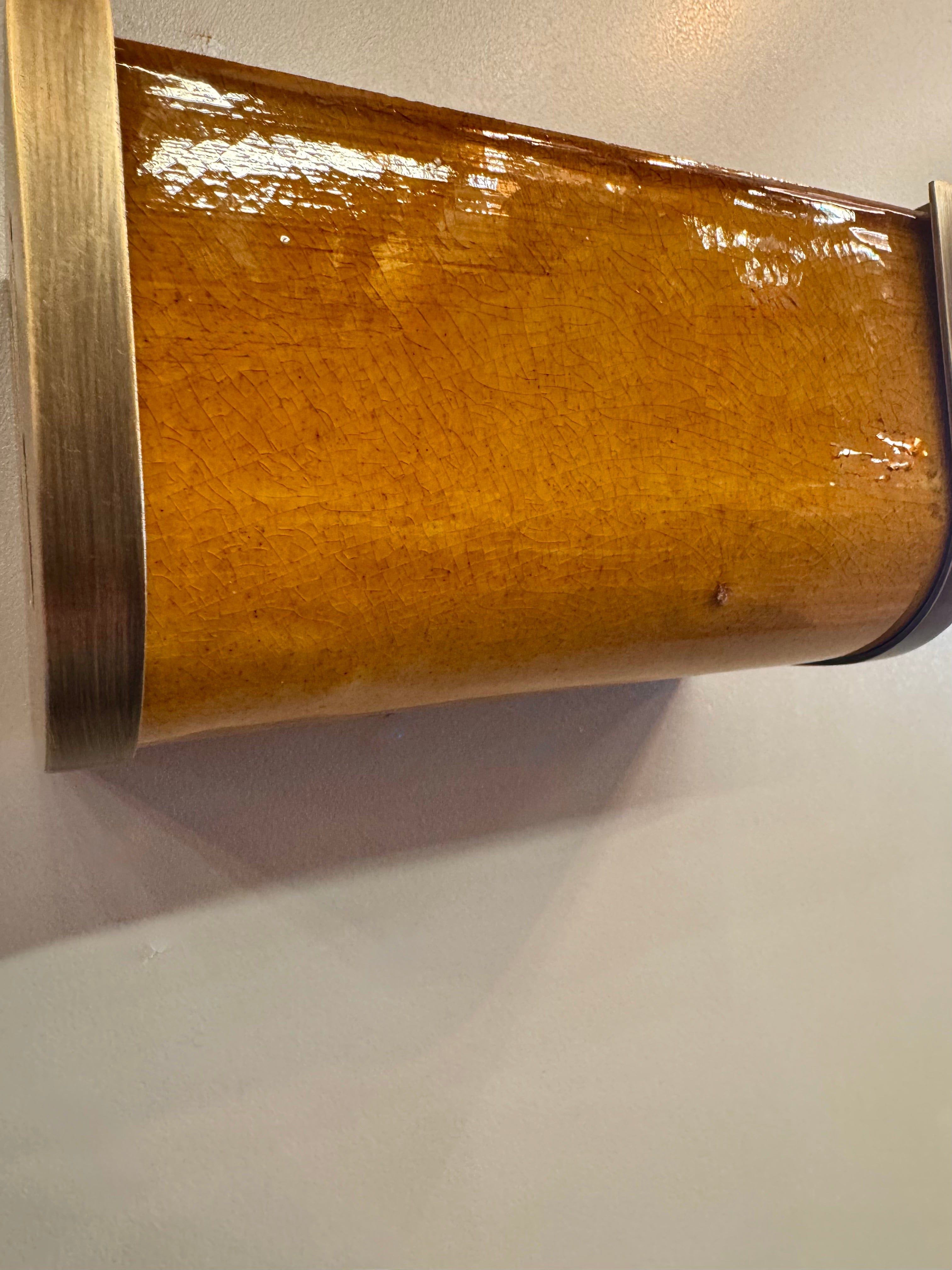 Arel Lighting PRAZZO Handmade Amber Ceramic Wall Sconce