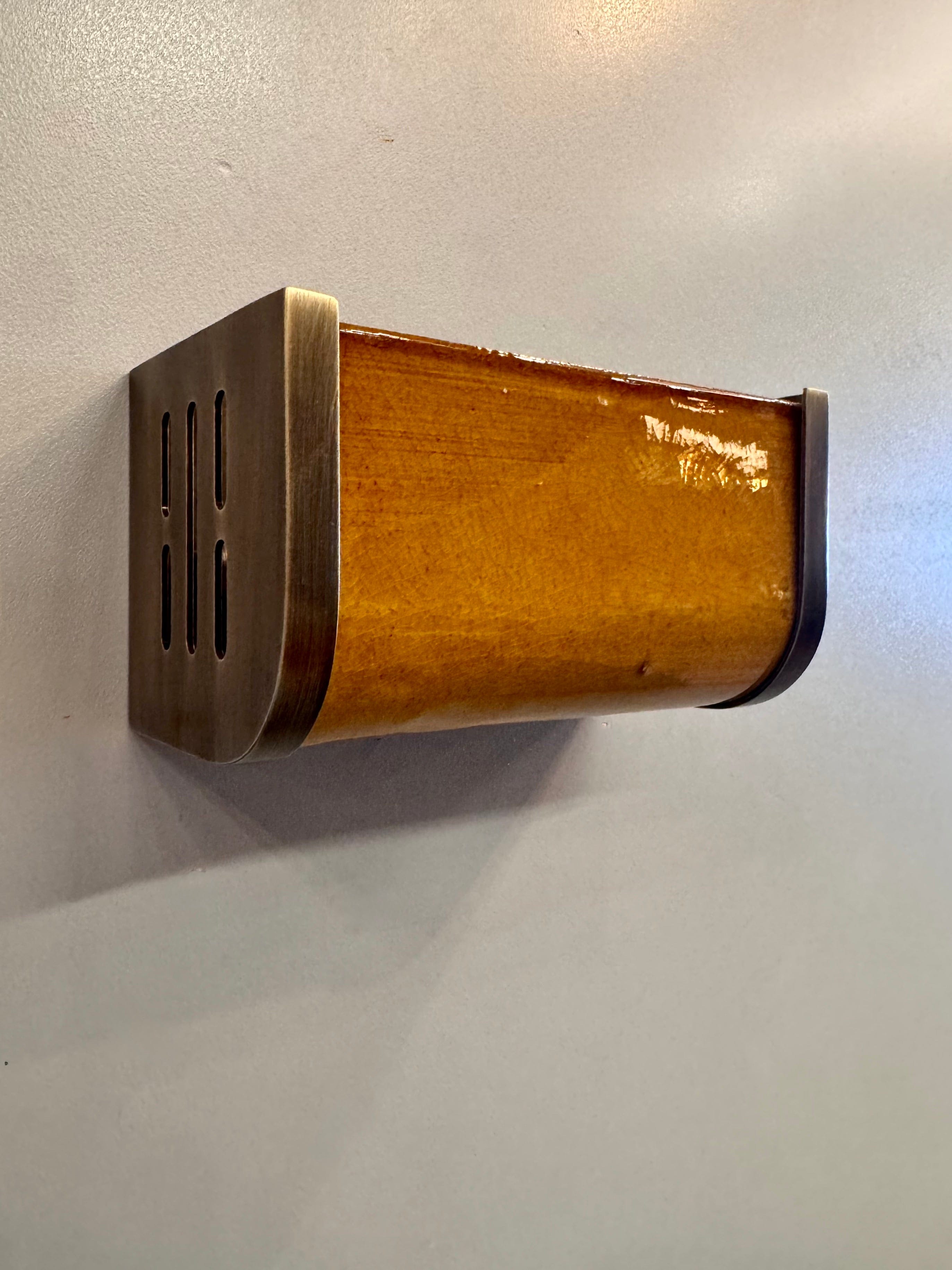 Arel Lighting PRAZZO Handmade Amber Ceramic Wall Sconce