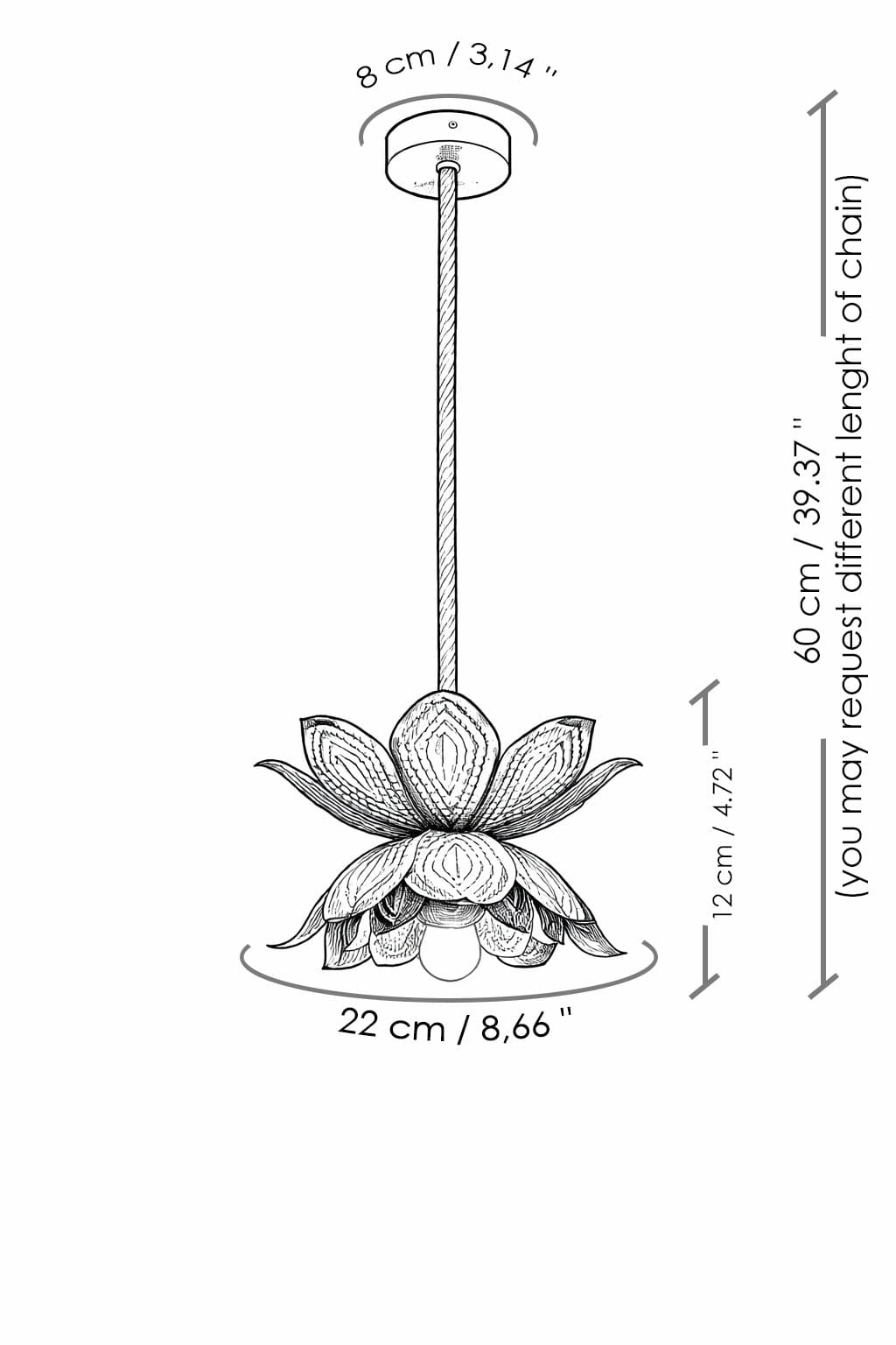 Arel Lighting RANELLA Lotus Flower Brass Pendant – Sculptural Brass Lighting for Boutique Interiors, Bedrooms and Statement Corners