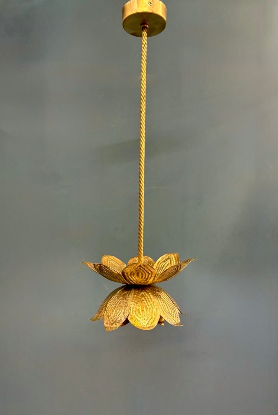 Arel Lighting RANELLA Lotus Flower Brass Pendant – Sculptural Brass Lighting for Boutique Interiors, Bedrooms and Statement Corners