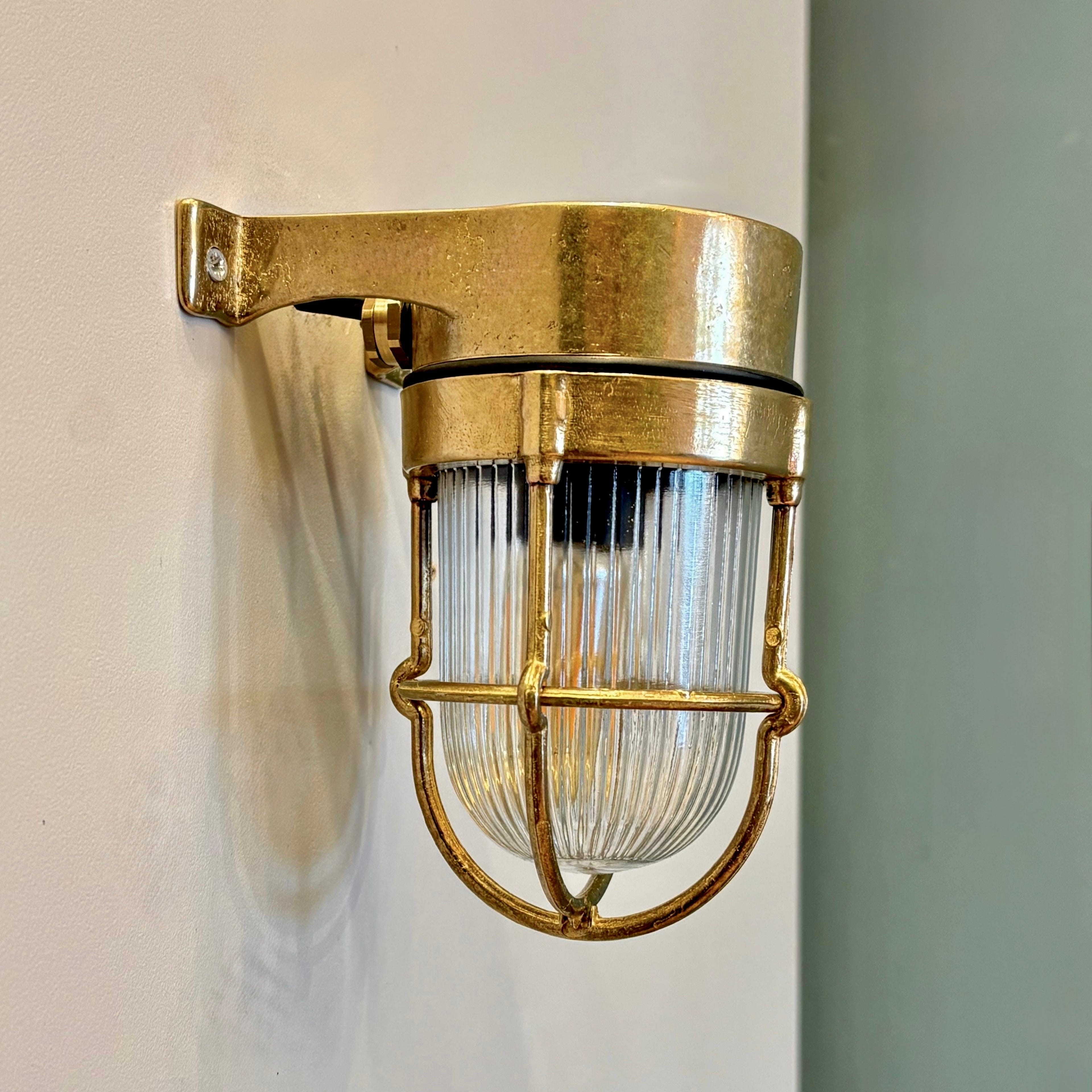 Arel Lighting Raw Brass BACENO MINI Brass Nautical Wall Sconce