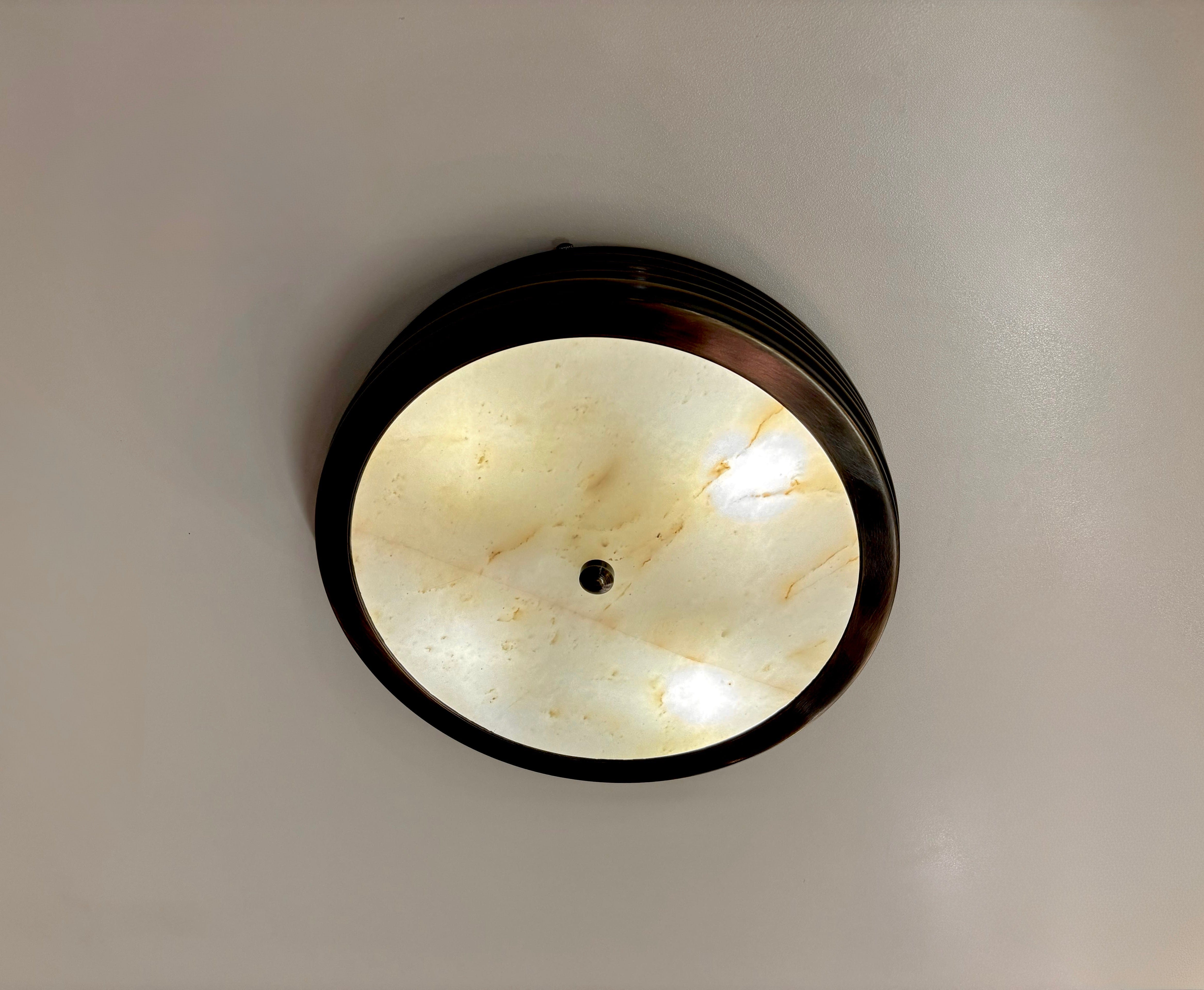 Arel Lighting SERION CEILING Marble Semi Flush Mount Ceiling Light