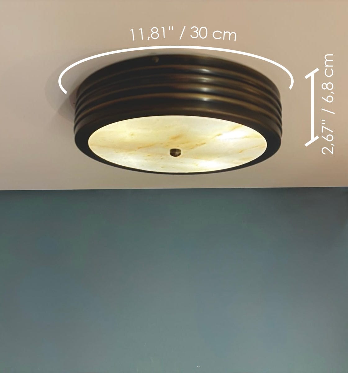 Arel Lighting SERION CEILING Marble Semi Flush Mount Ceiling Light