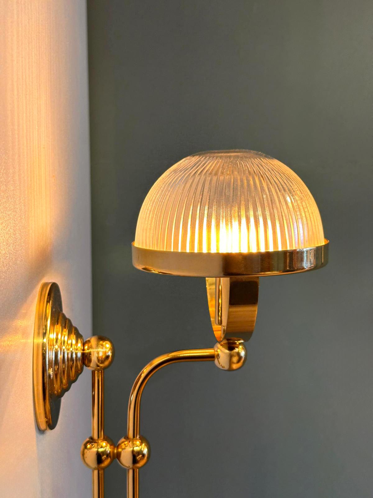 Arel Lighting Shiny Brass / Opal FULDA Wall Sconce