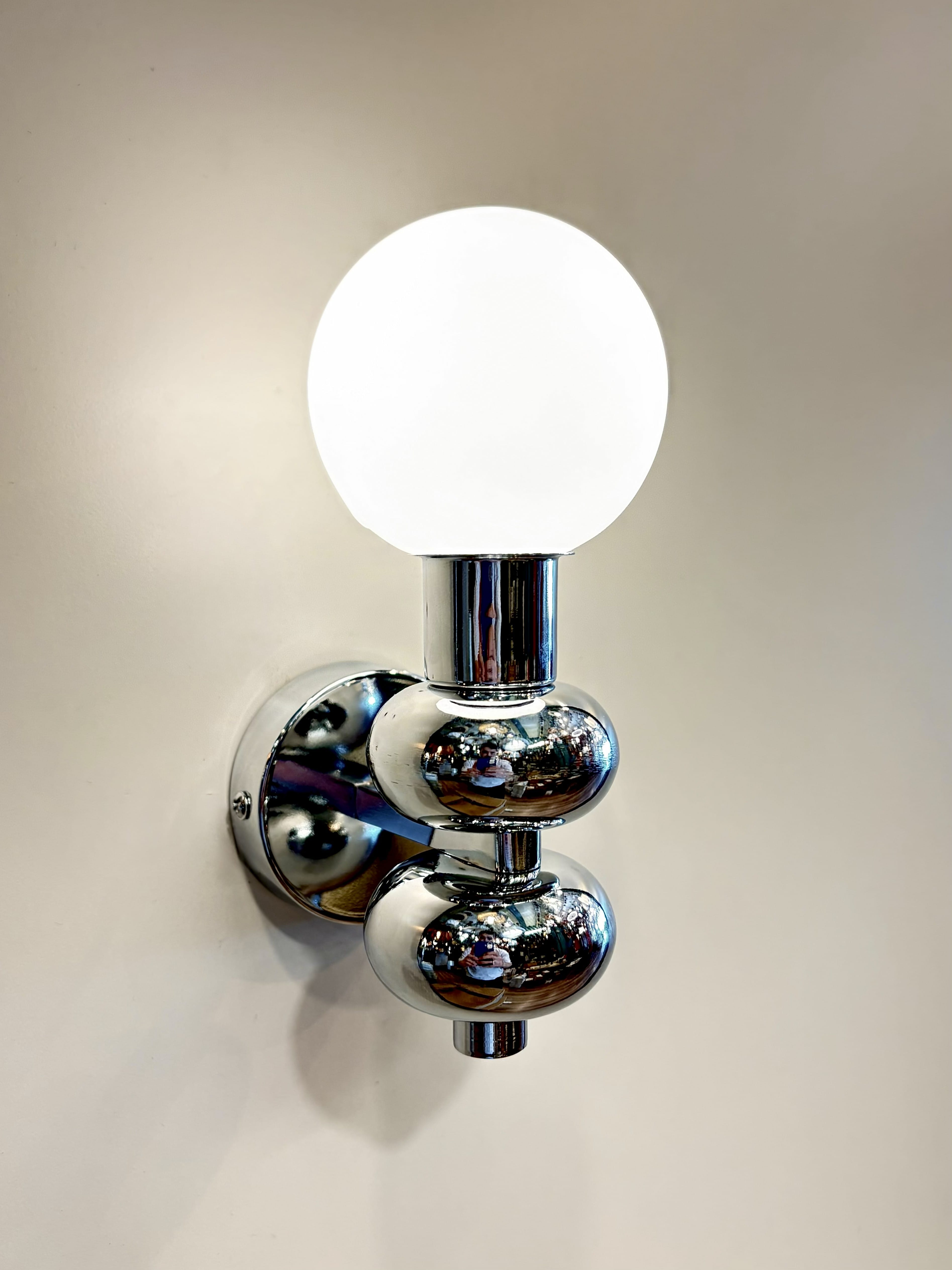 Arel Lighting Shiny Chrome ALZIRA Modern Globe Wall Light