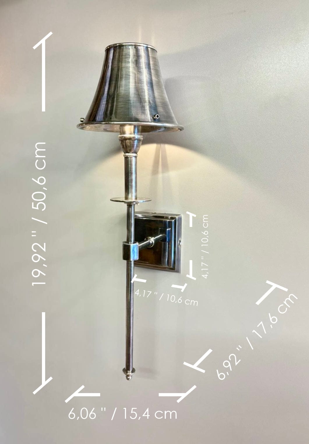 My Store Antique Silver BUK Brass Body Wall Sconce