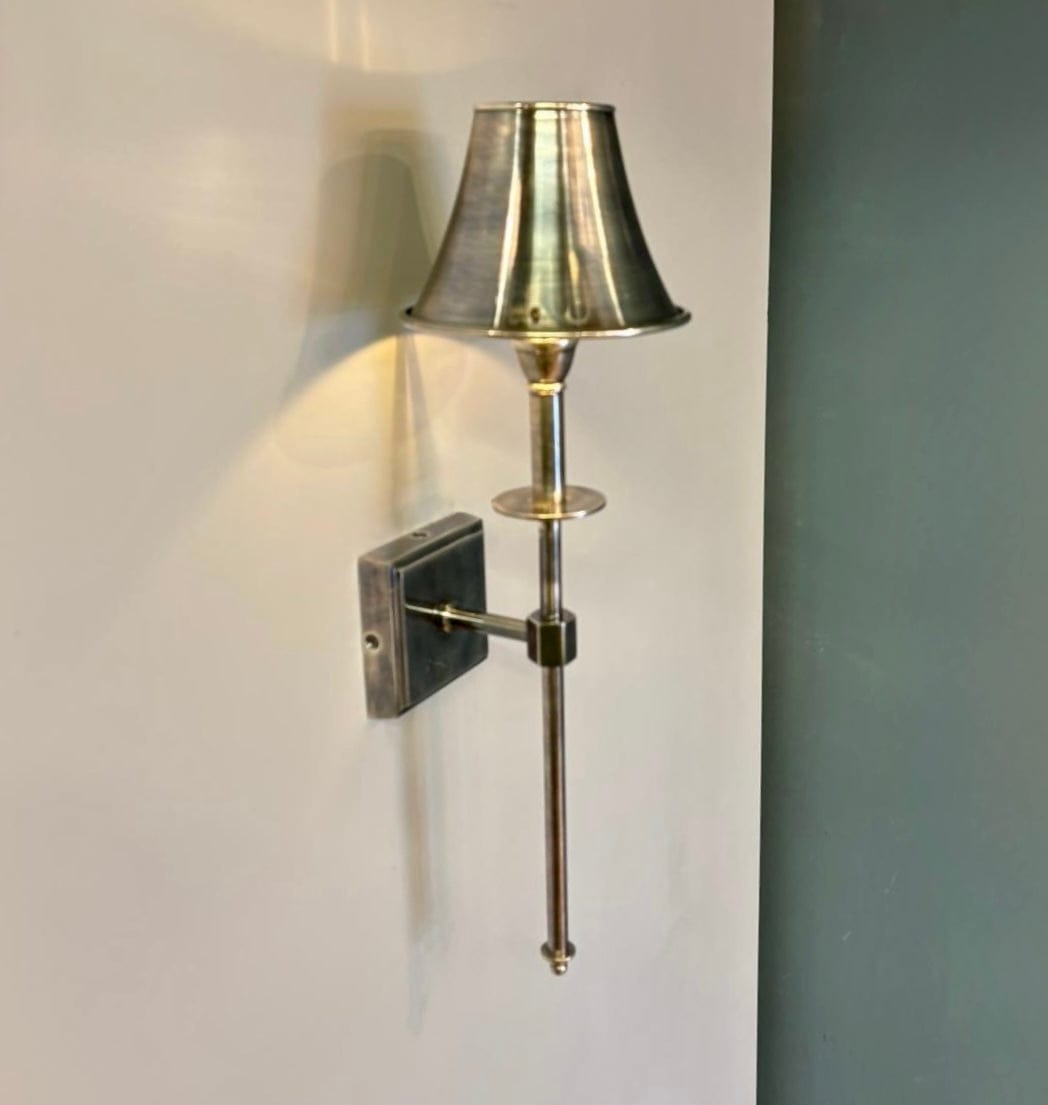 My Store Antique Silver BUK Brass Wall Sconce