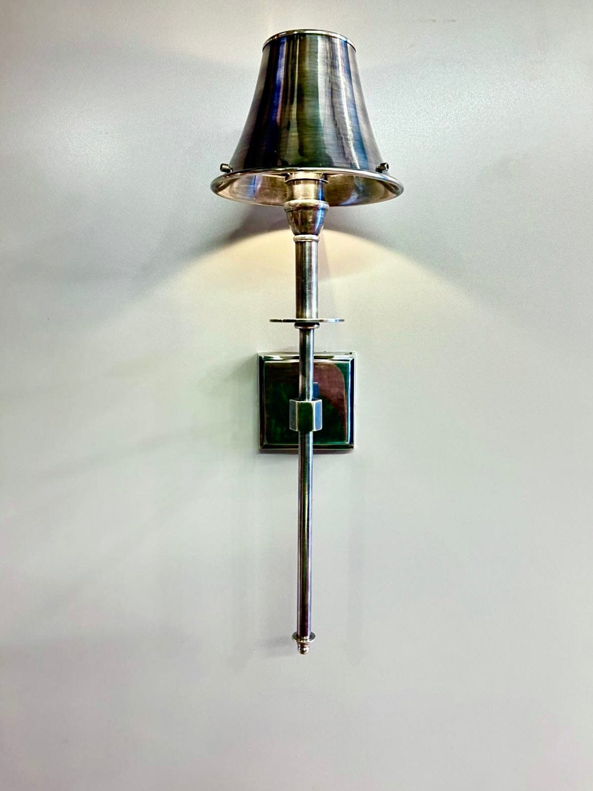 My Store Antique Silver BUK Brass Wall Sconce